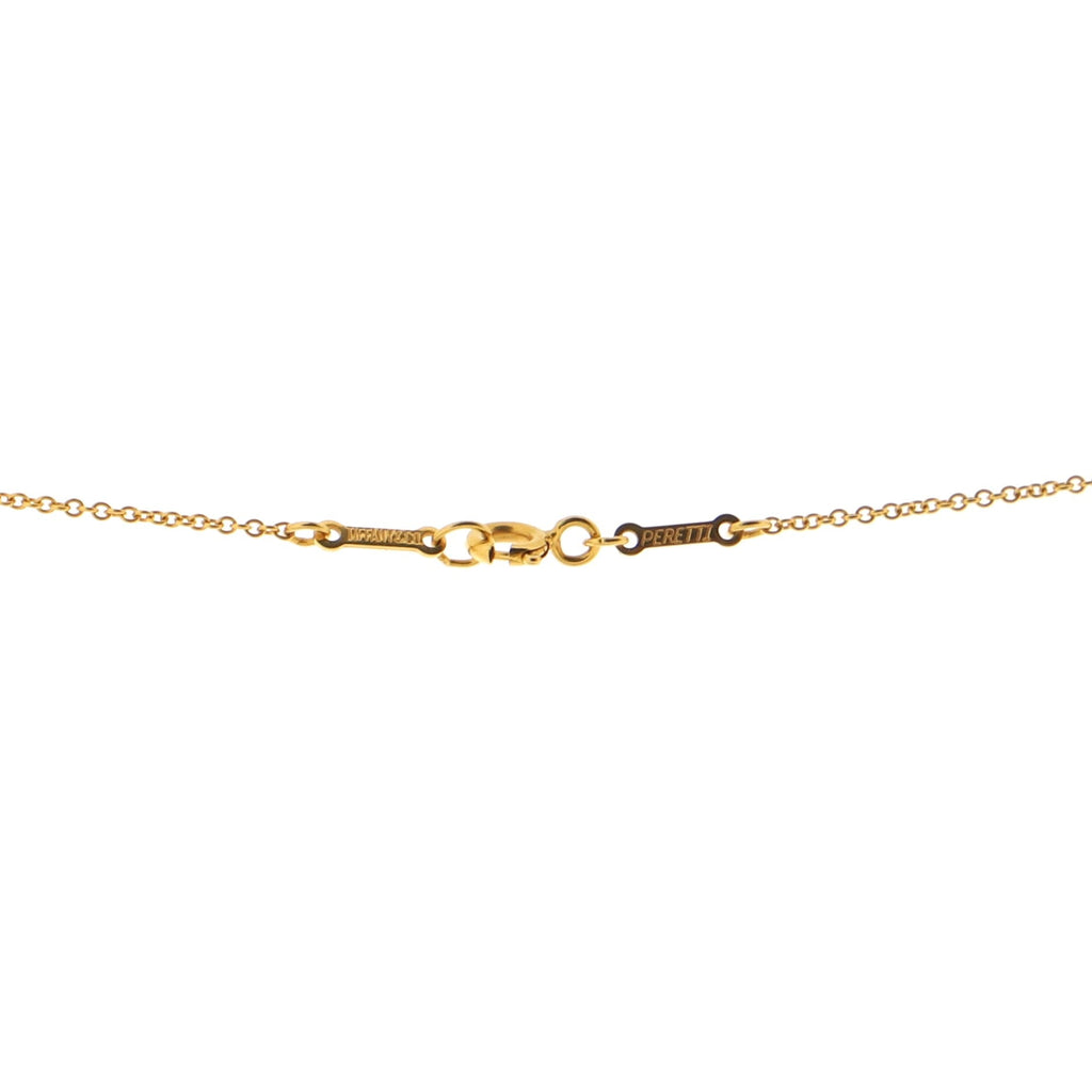 Elsa Peretti Open Heart Pendant Necklace 18K Yellow Gold with Rock Crystal