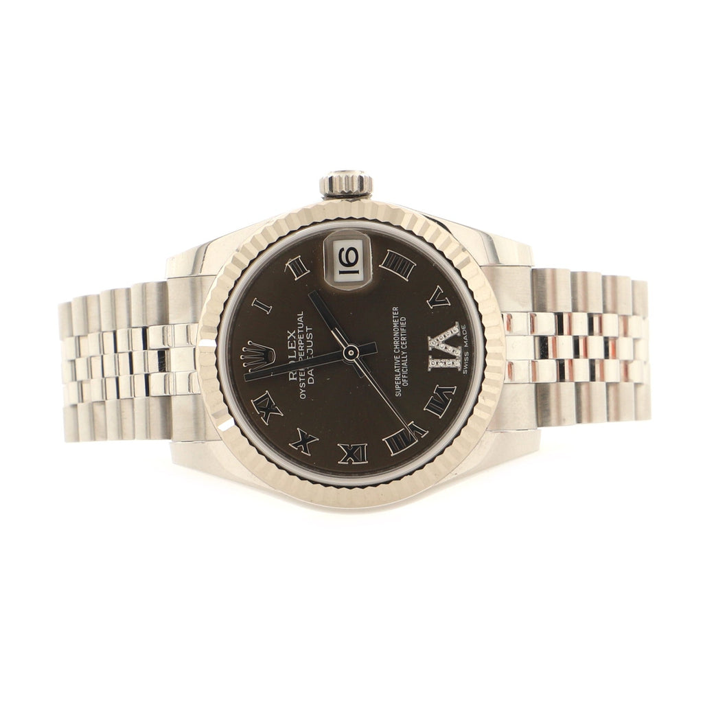 Oyster Perpetual Datejust Automatic Watch Stainless Steel and White Gold with Diamond VI Numeral 31