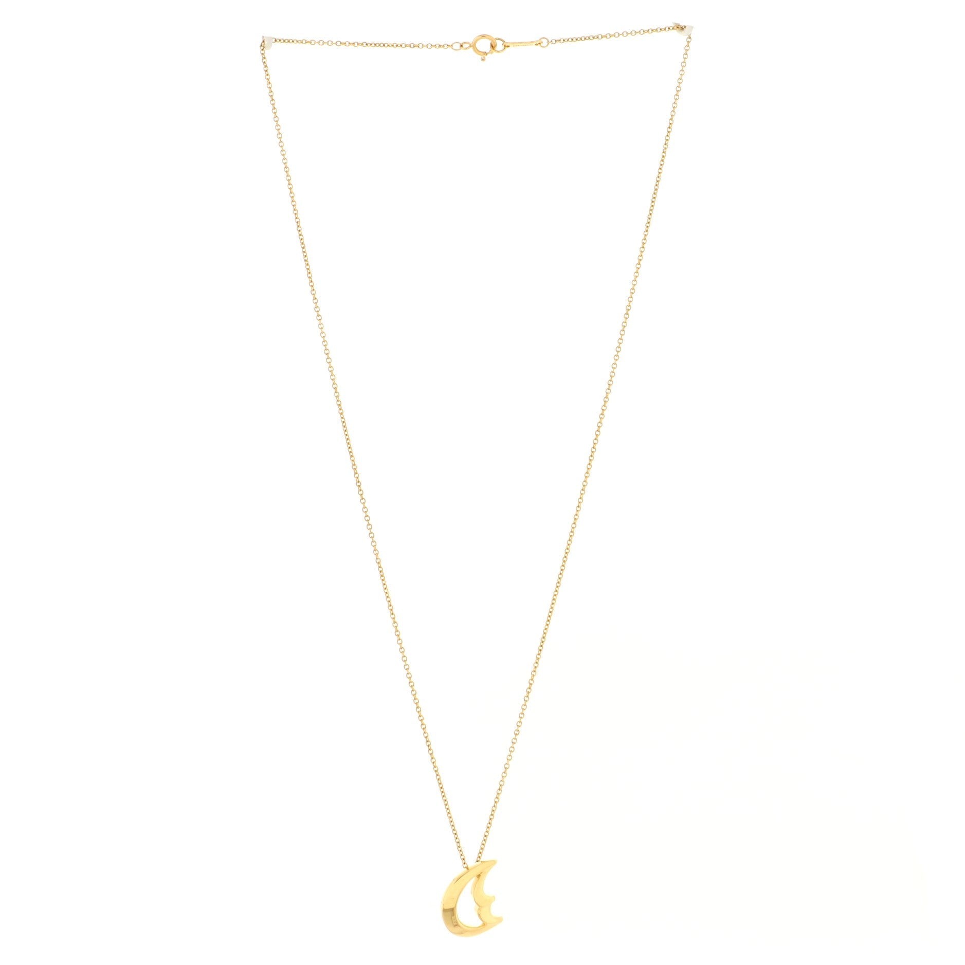 Paloma Picasso Half Moon Face Pendant Necklace 18K Yellow Gold
