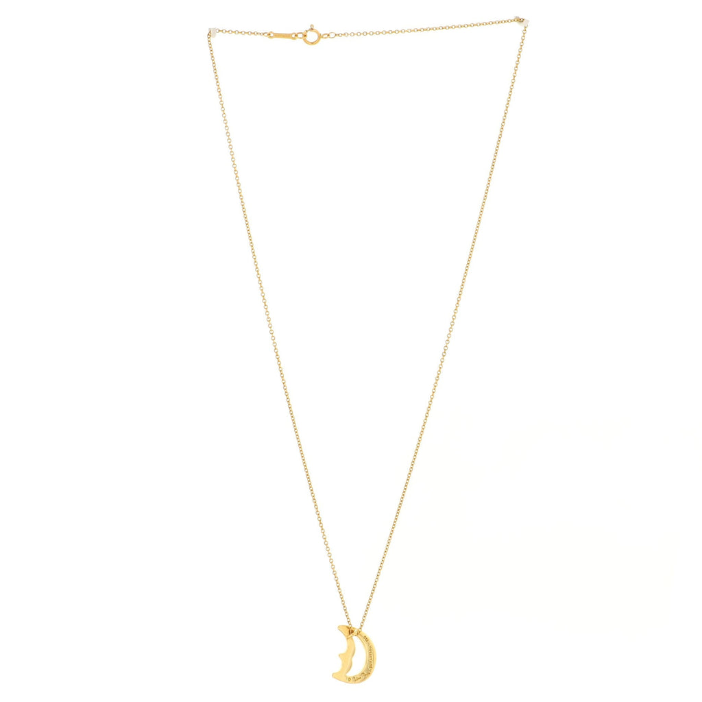 Paloma Picasso Half Moon Face Pendant Necklace 18K Yellow Gold