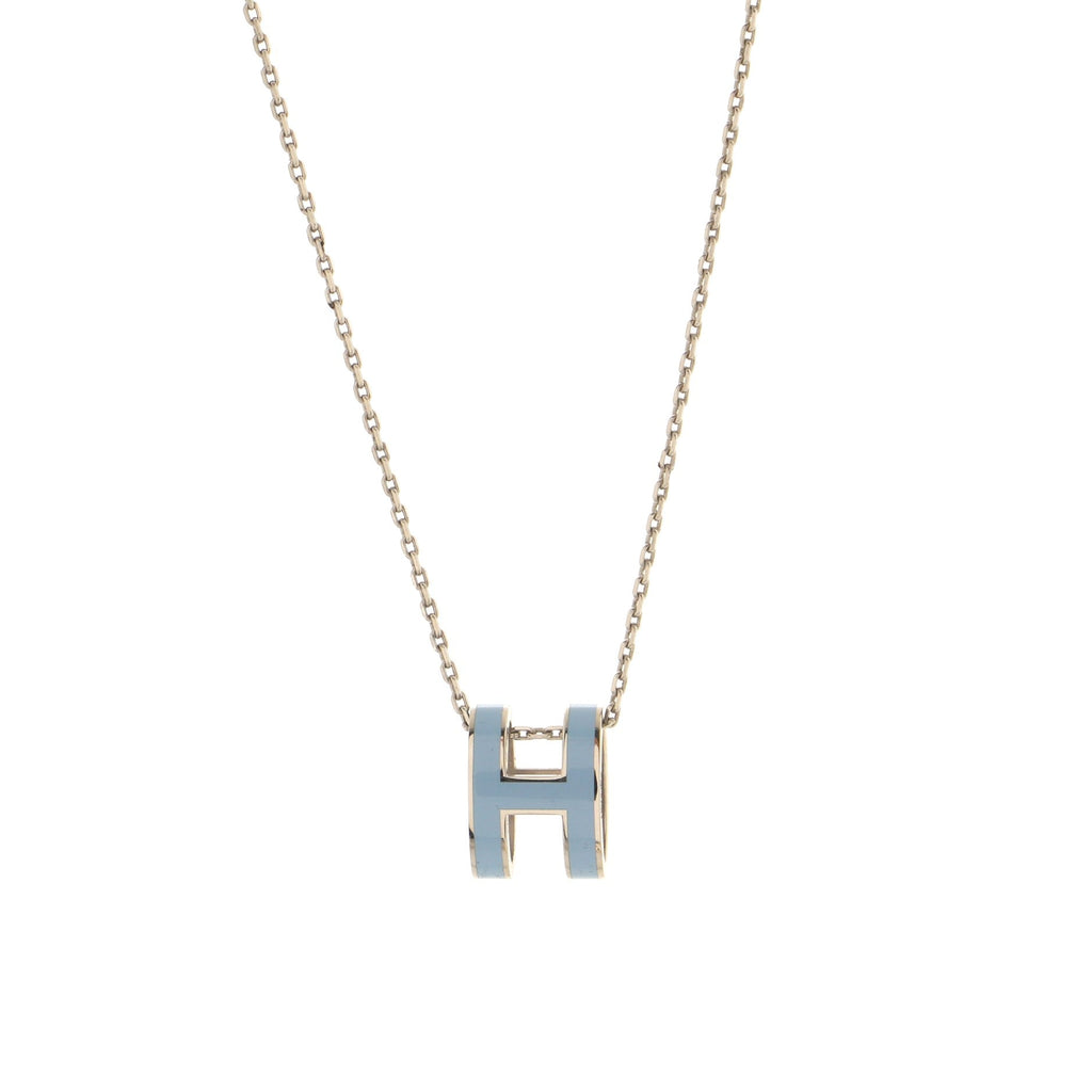 Pop H Pendant Chain Necklace Metal and Enamel