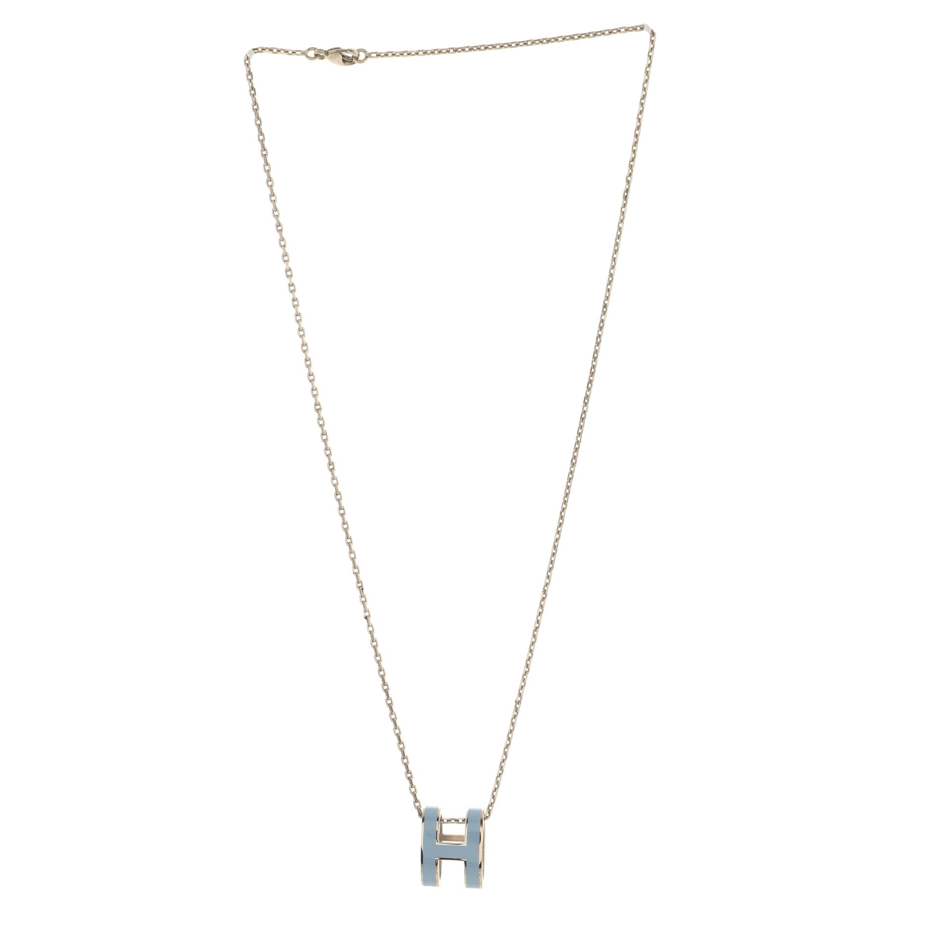 Pop H Pendant Chain Necklace Metal and Enamel