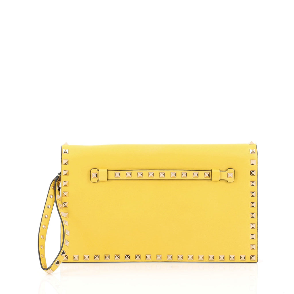 Rockstud Flap Clutch Leather