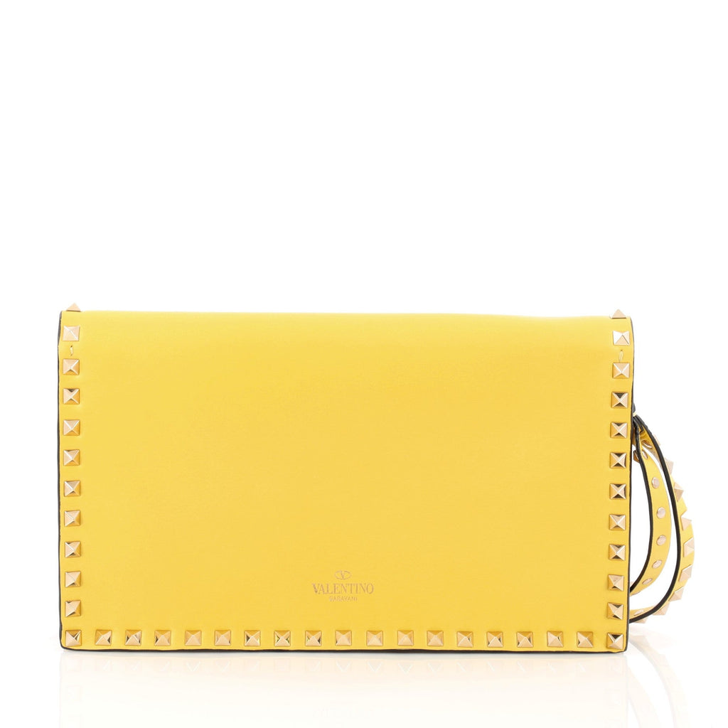 Rockstud Flap Clutch Leather