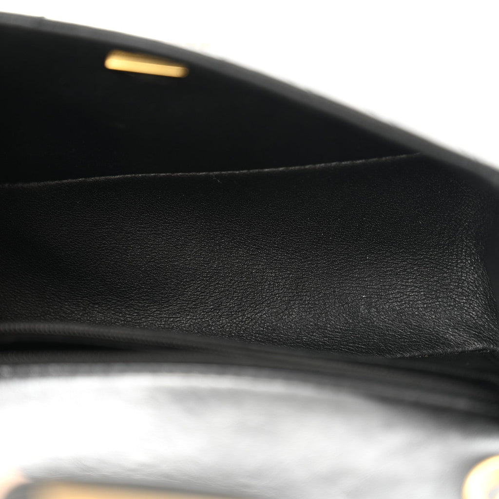 Aged Calfskin Chevron Quilted 2.55 Reissue Mini Flap Black