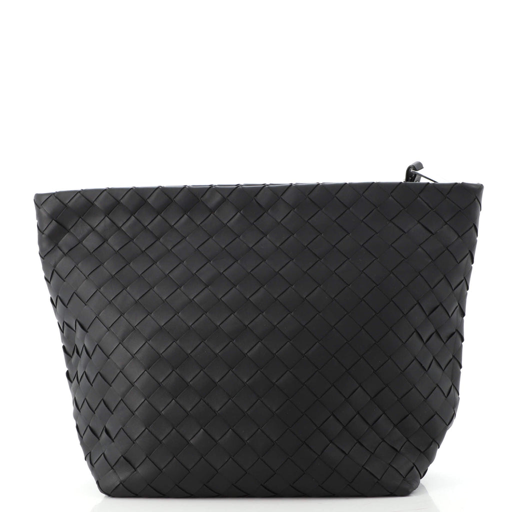 Top Zip Wristlet Clutch Intrecciato Nappa Large