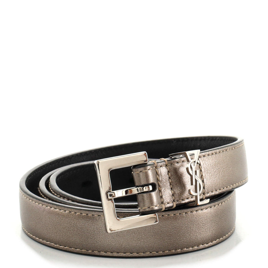 Classic Monogram Square Buckle Belt Leather Thin 75