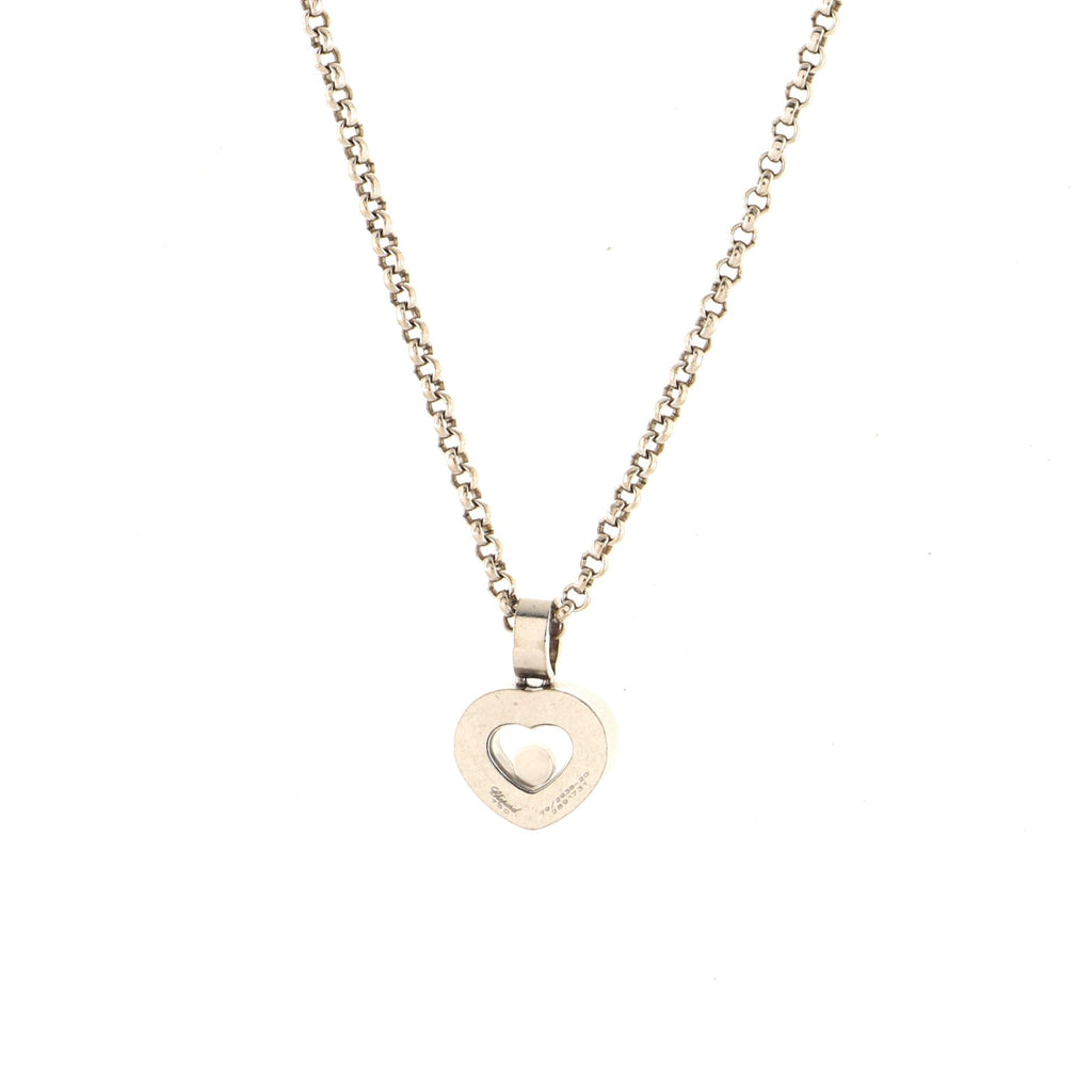 Happy Diamonds Heart Pendant Necklace 18K White Gold and Diamonds