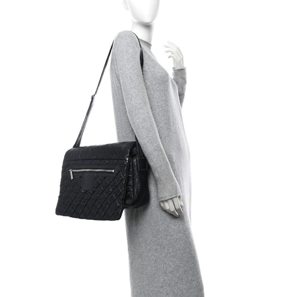 Nylon Coco Cocoon Messenger Bag Black