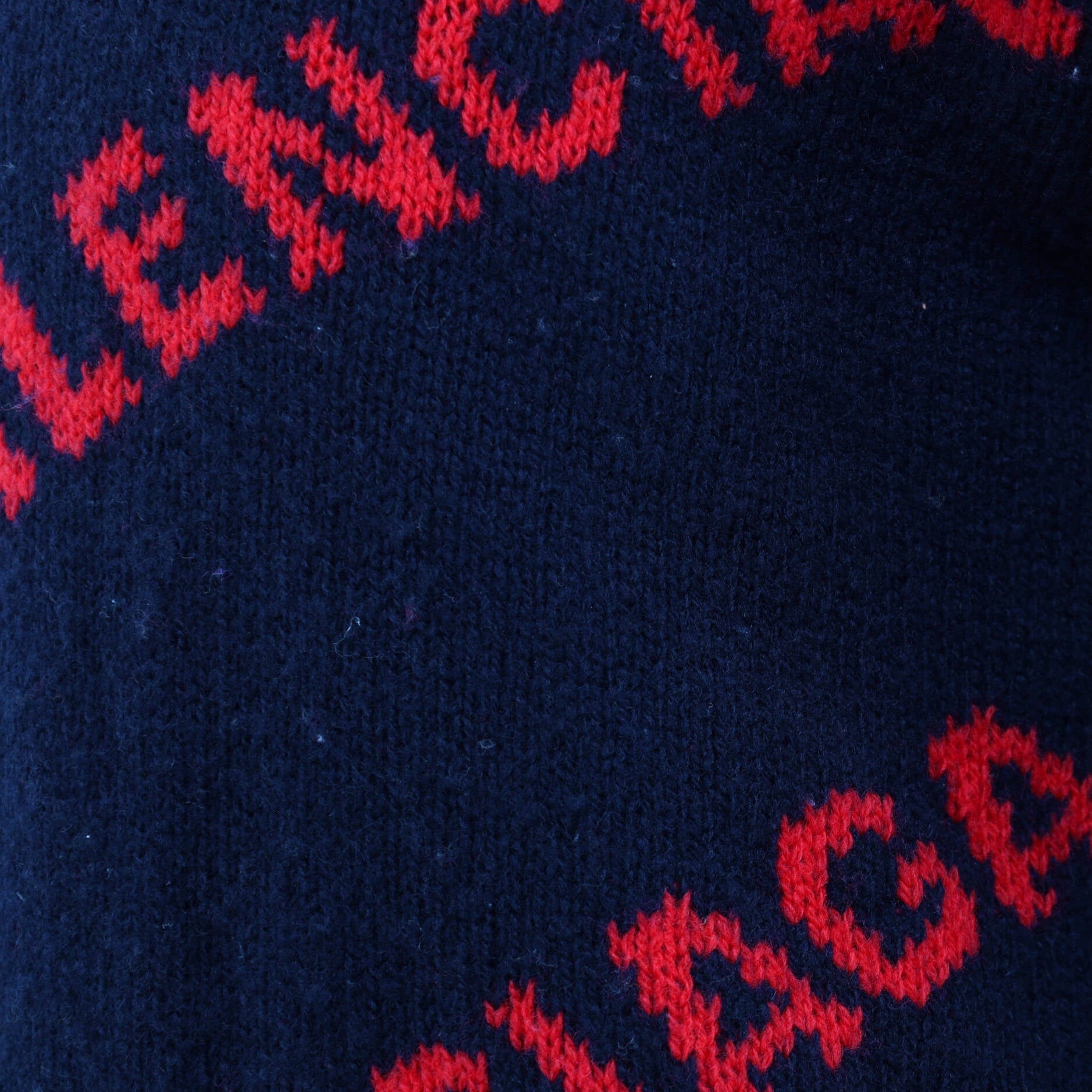 Men's Allover Logo Crewneck Sweater Wool Blend