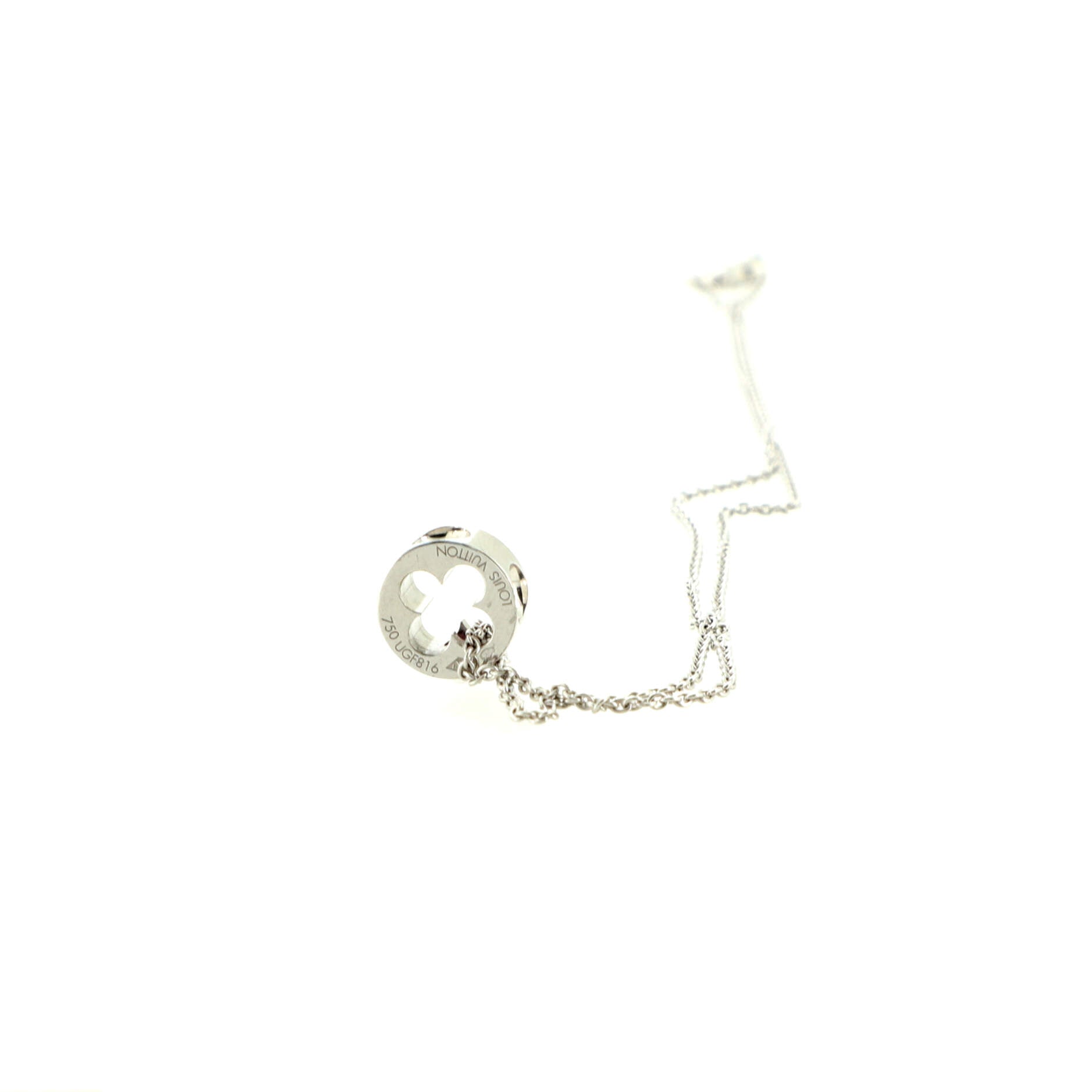 Empreinte Pendant Necklace 18K White Gold with Pink Sapphire
