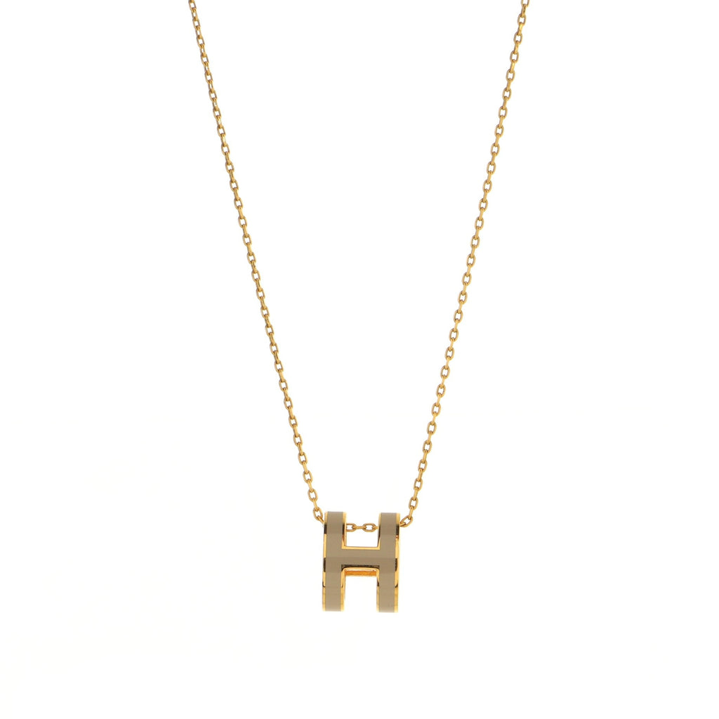 Pop H Pendant Chain Necklace Metal and Enamel