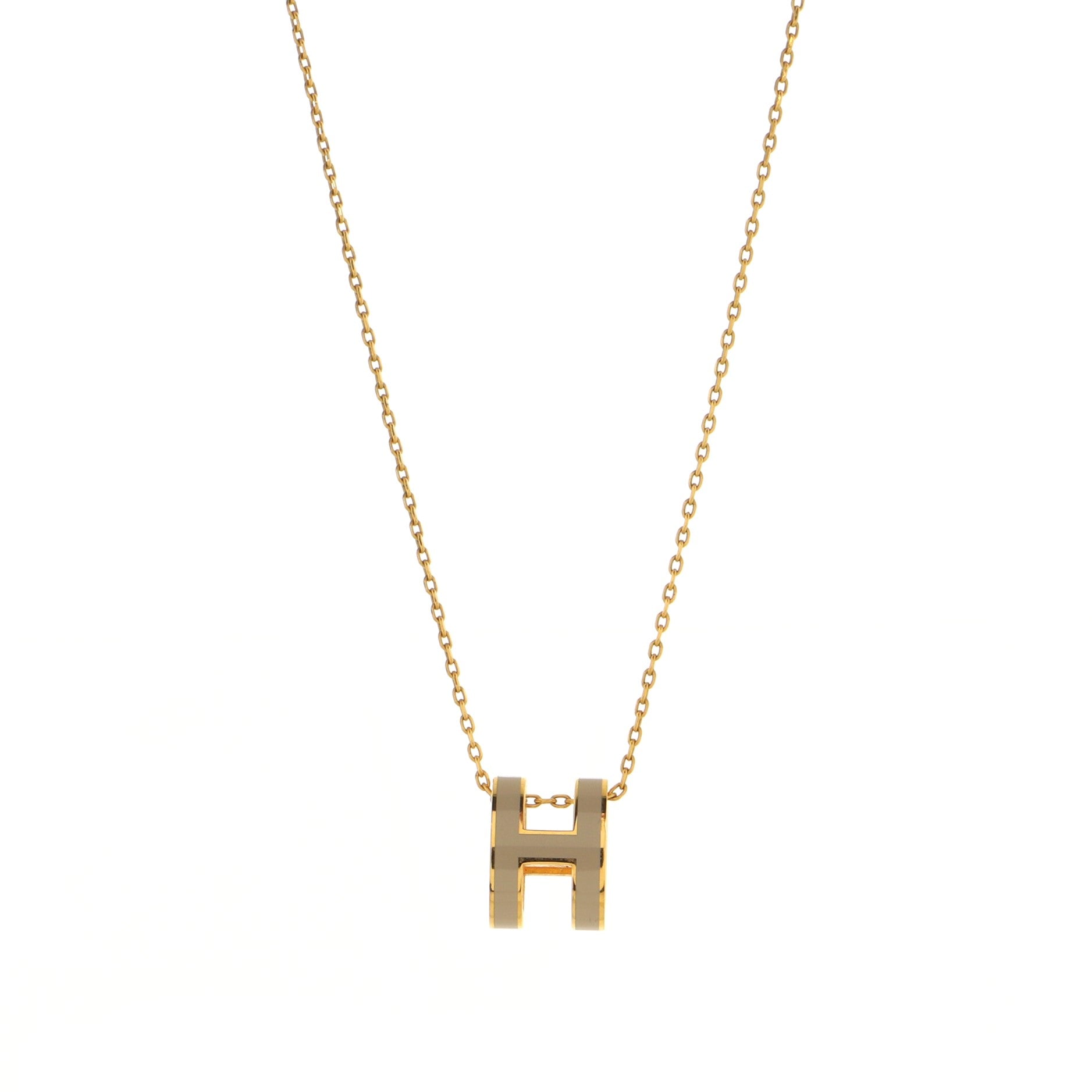 Pop H Pendant Chain Necklace Metal and Enamel