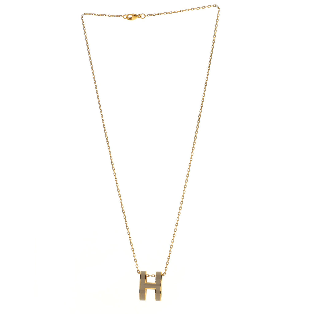 Pop H Pendant Chain Necklace Metal and Enamel