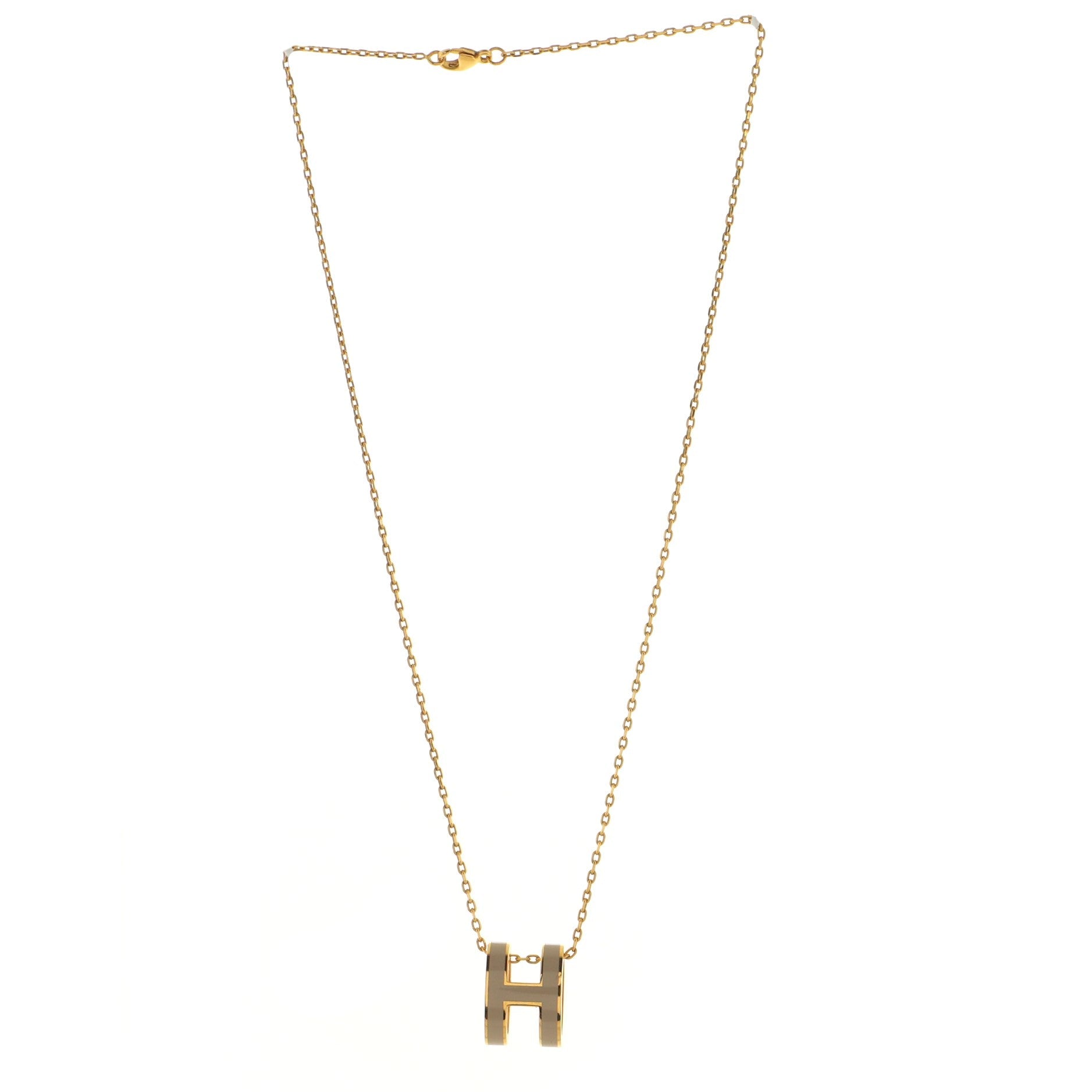 Pop H Pendant Chain Necklace Metal and Enamel