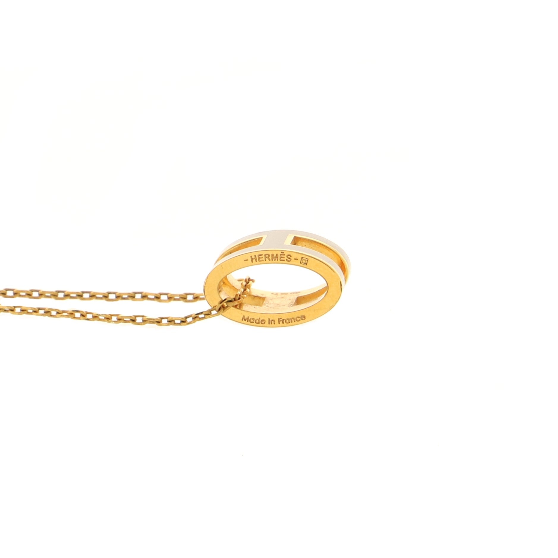 Pop H Pendant Chain Necklace Metal and Enamel