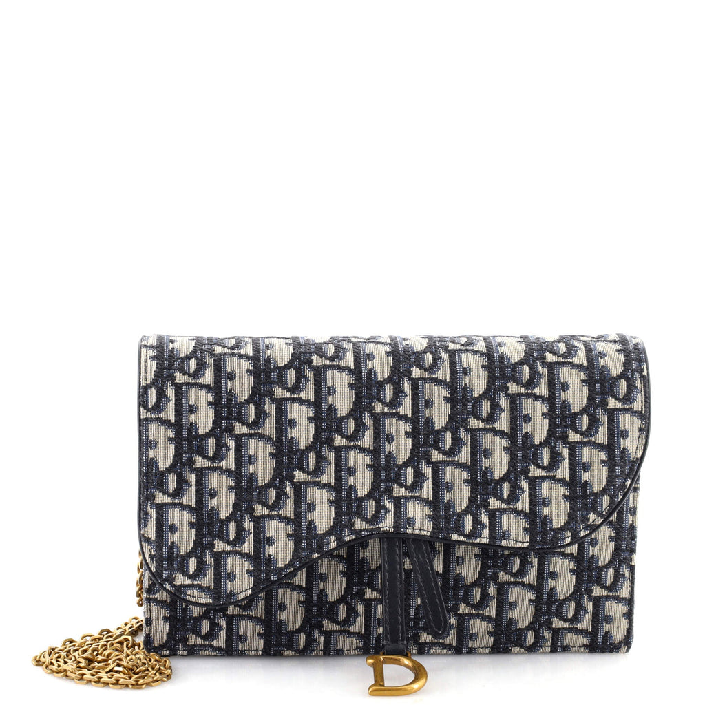 Saddle Chain Clutch Oblique Canvas