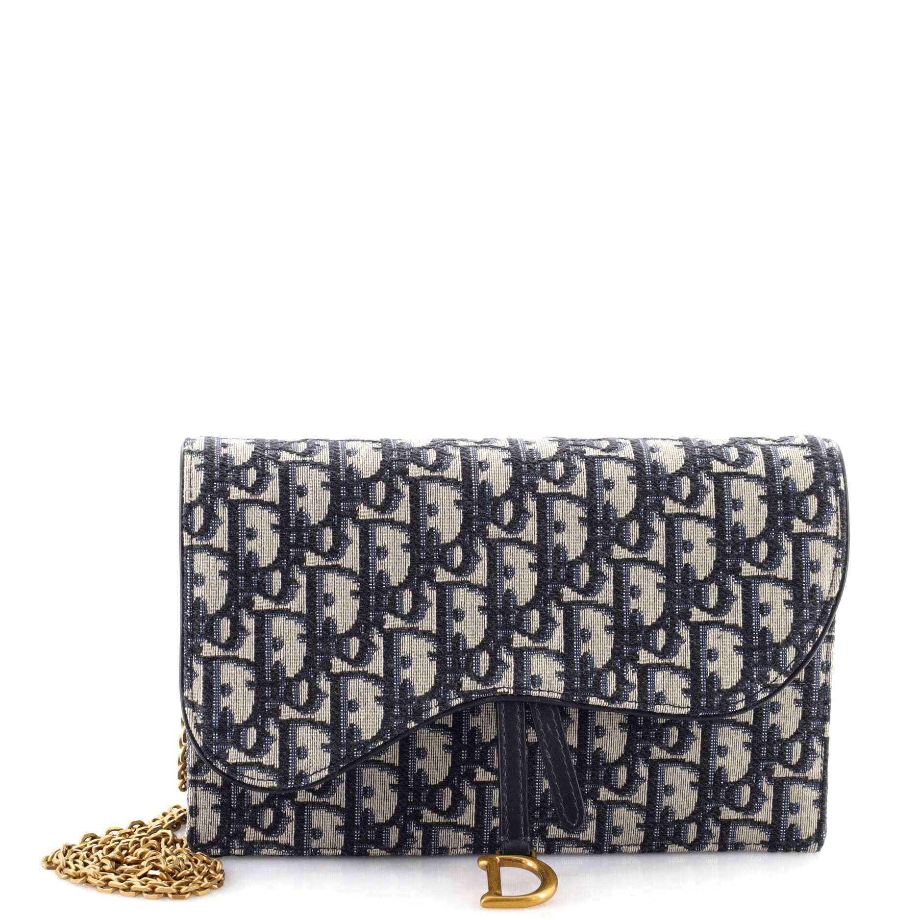 Saddle Chain Clutch Oblique Canvas