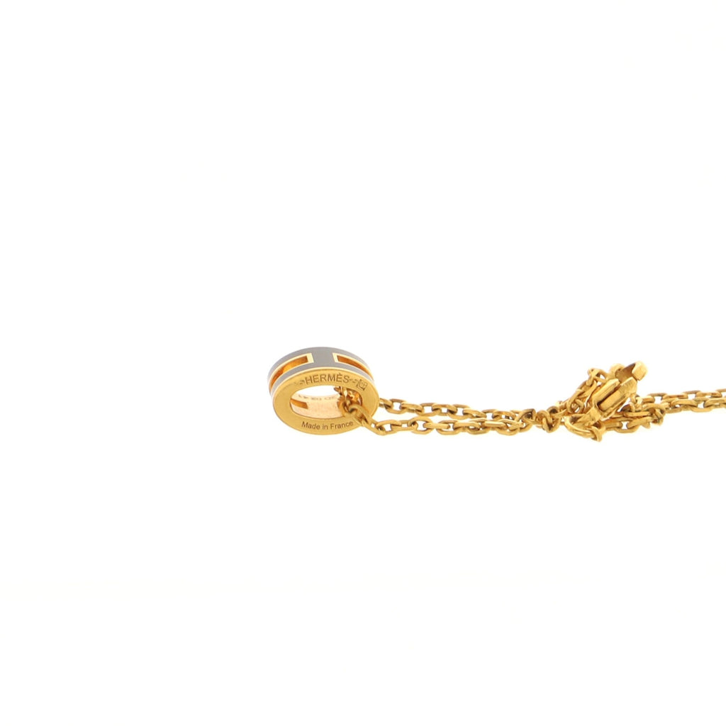Pop H Pendant Chain Necklace Metal and Enamel Mini