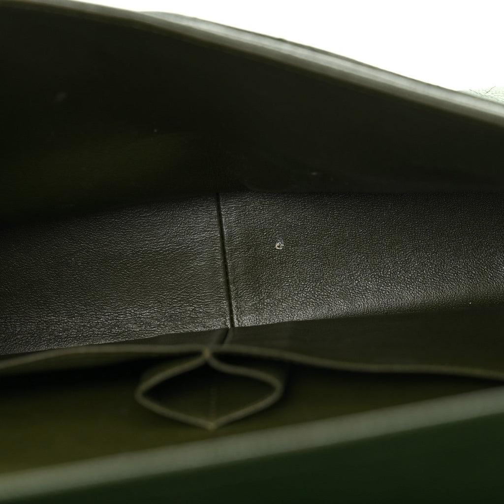 Caviar Quilted Jumbo Double Flap Green