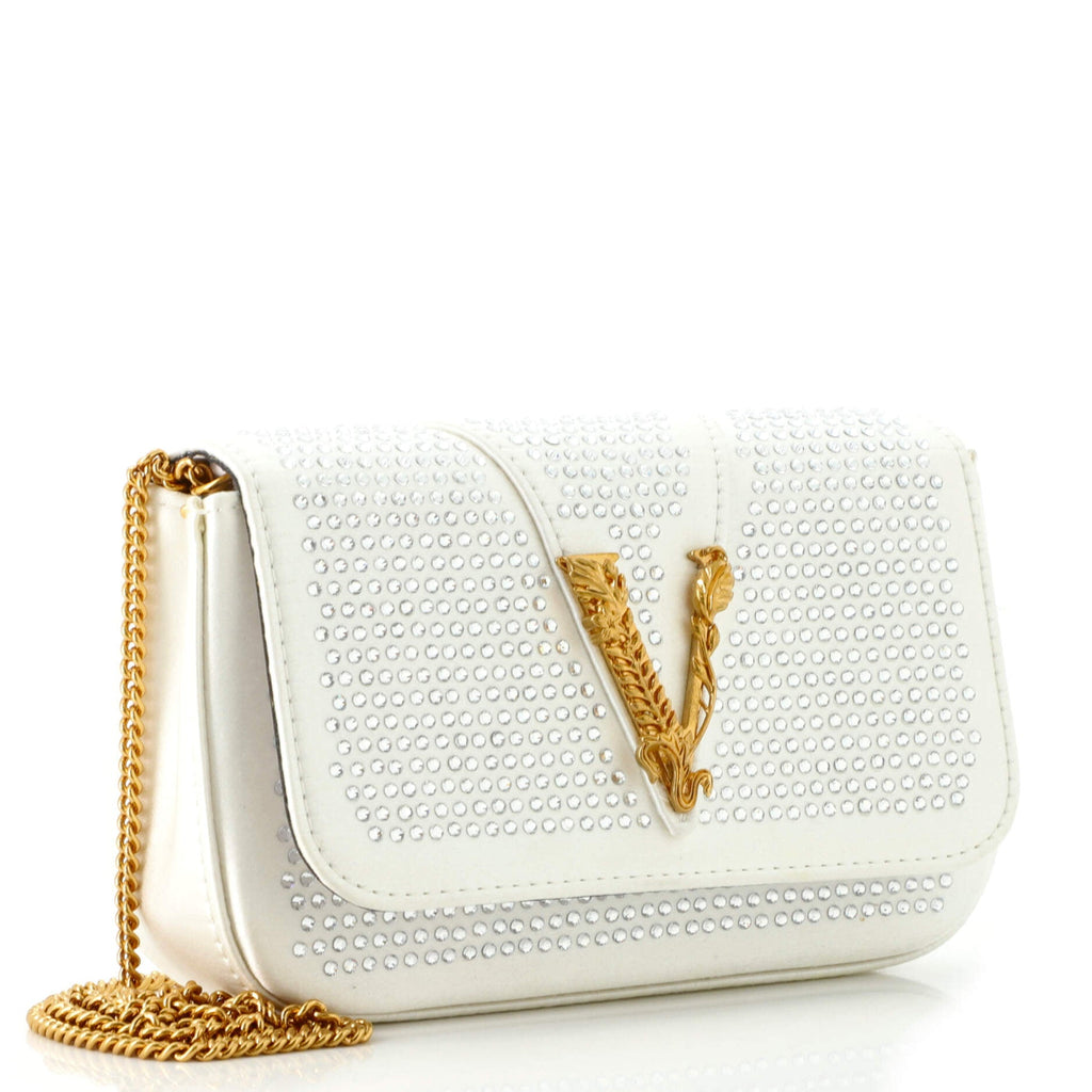 Virtus Clutch on Chain Embellished Satin