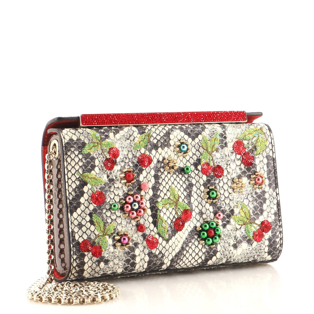Vanite Clutch Crystal Embellished Snakeskin Mini