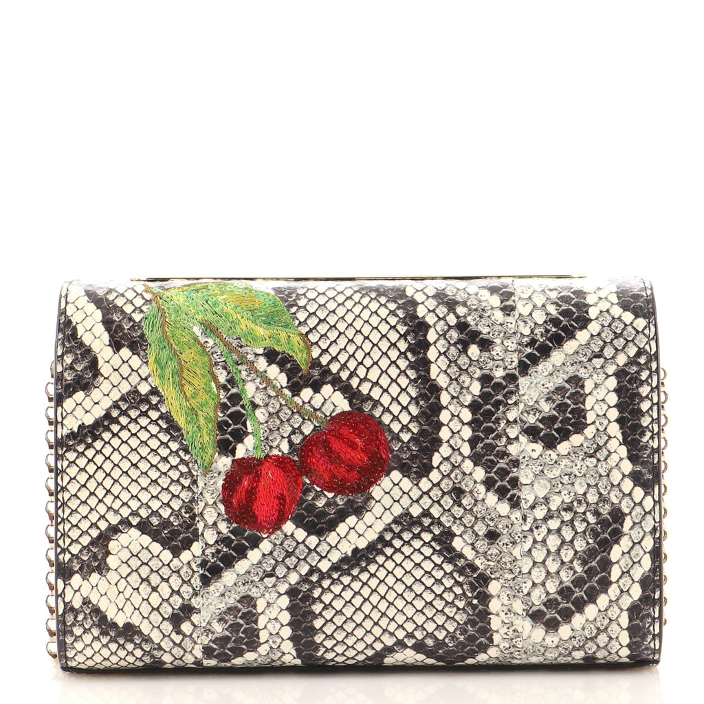 Vanite Clutch Crystal Embellished Snakeskin Mini