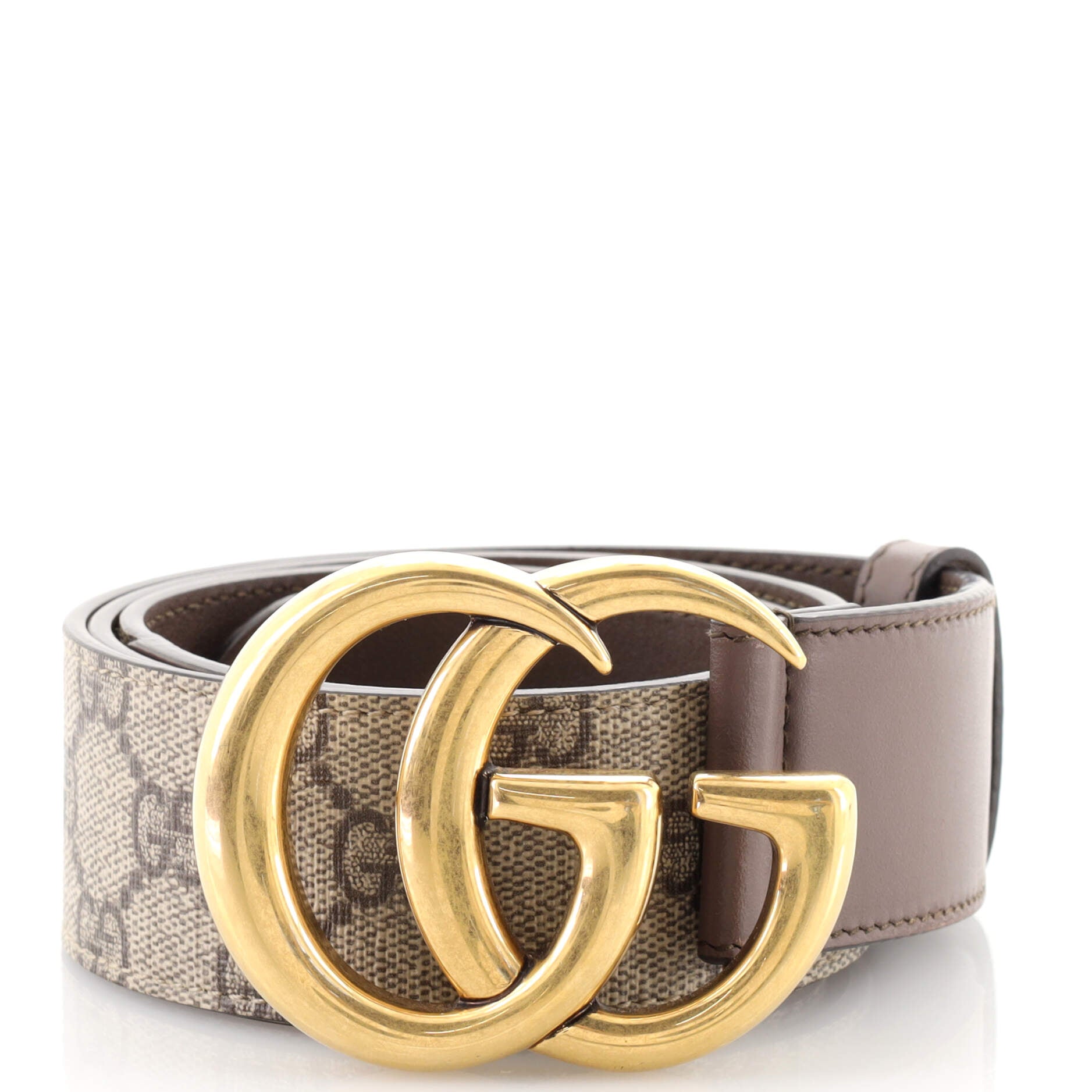 GG Marmont Belt GG Coated Canvas and Leather Wide 90