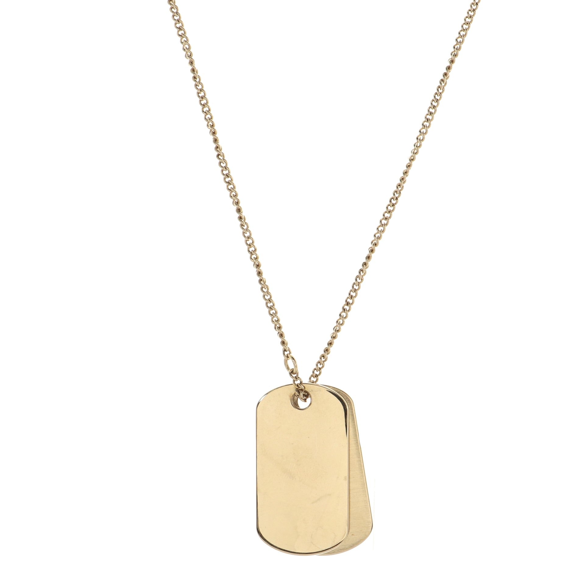 CC Dog Tag Charm Pendant Necklace Metal with Crystals