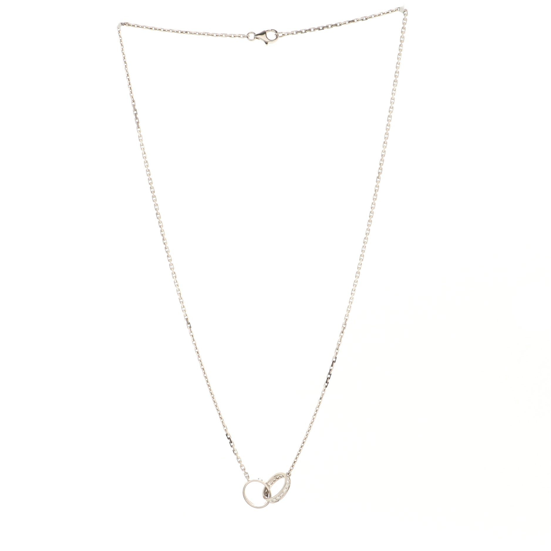 Love Interlocking Necklace 18K White Gold and Diamonds