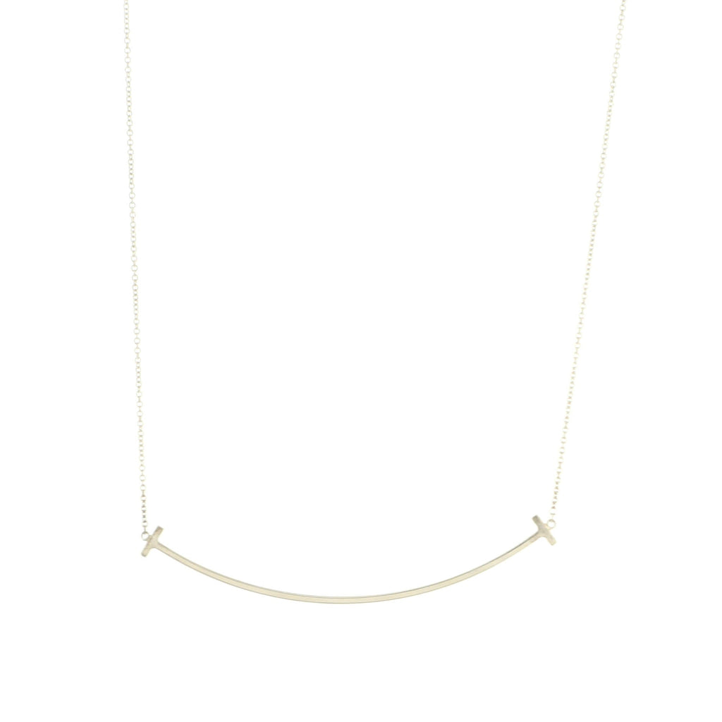 T Smile Pendant Necklace Sterling Silver Large