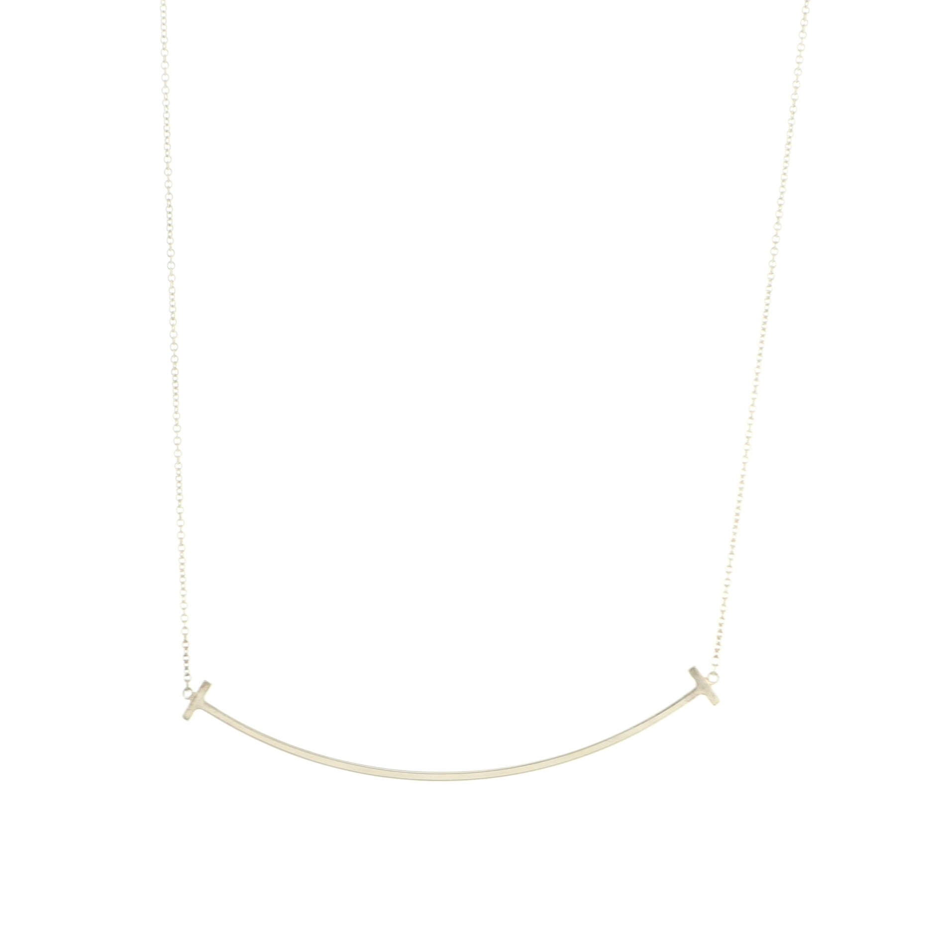 T Smile Pendant Necklace Sterling Silver Large