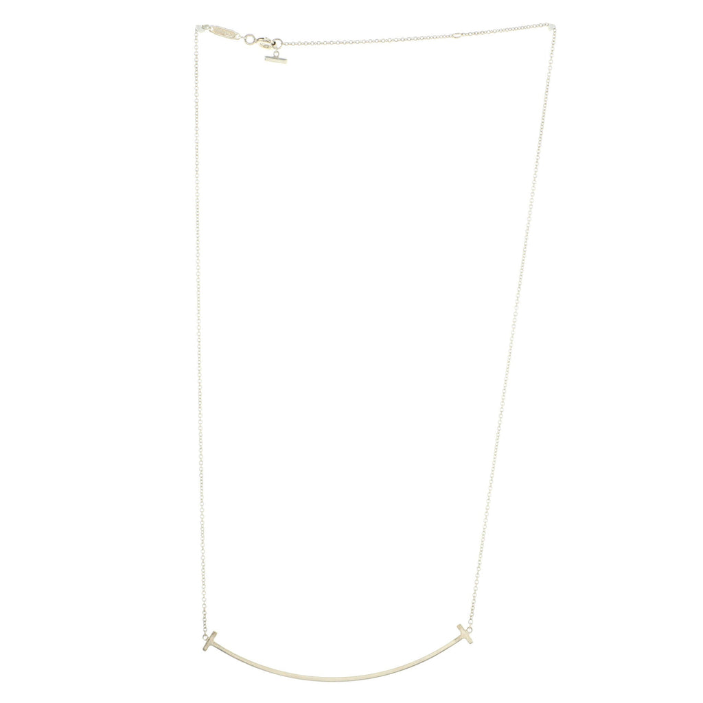 T Smile Pendant Necklace Sterling Silver Large