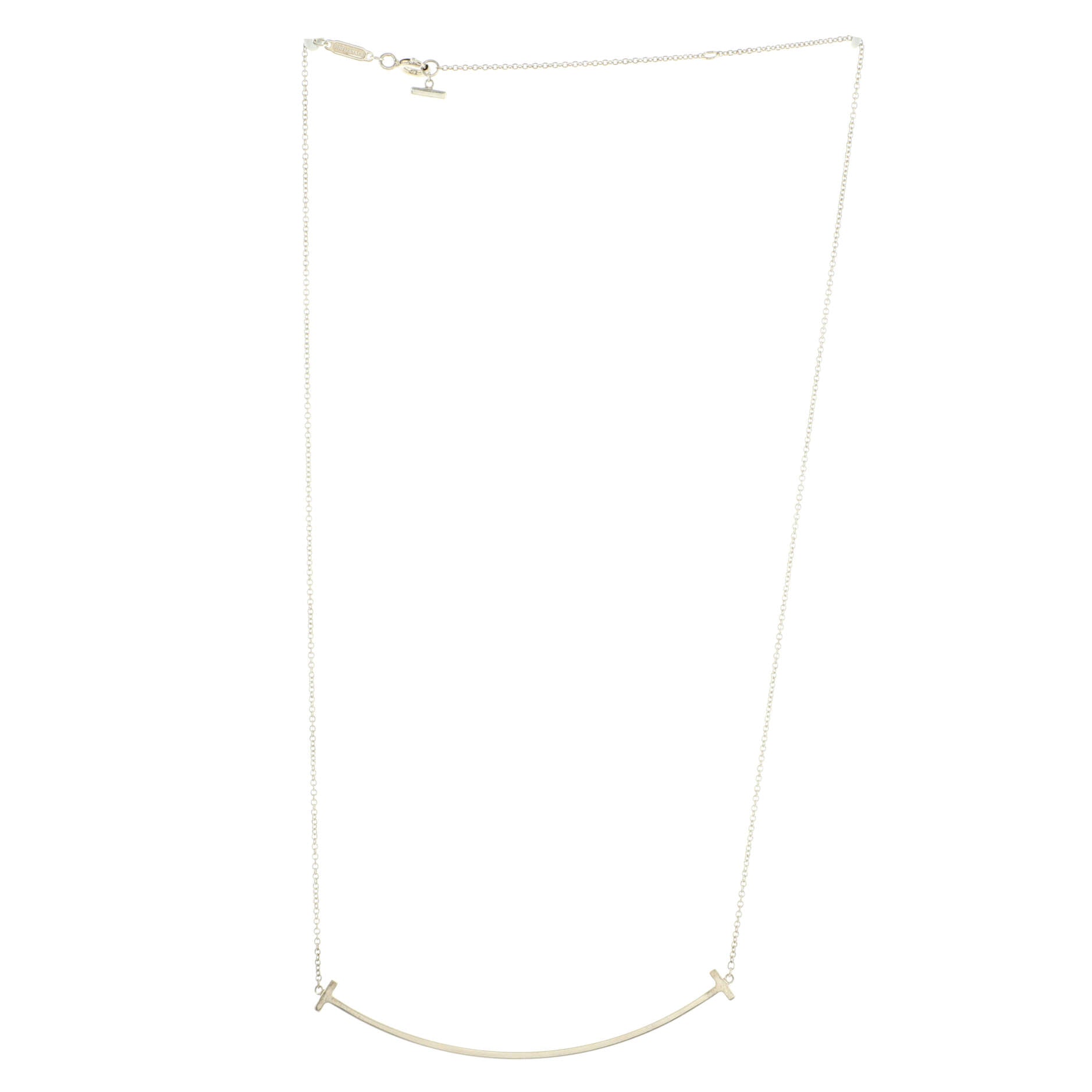 T Smile Pendant Necklace Sterling Silver Large