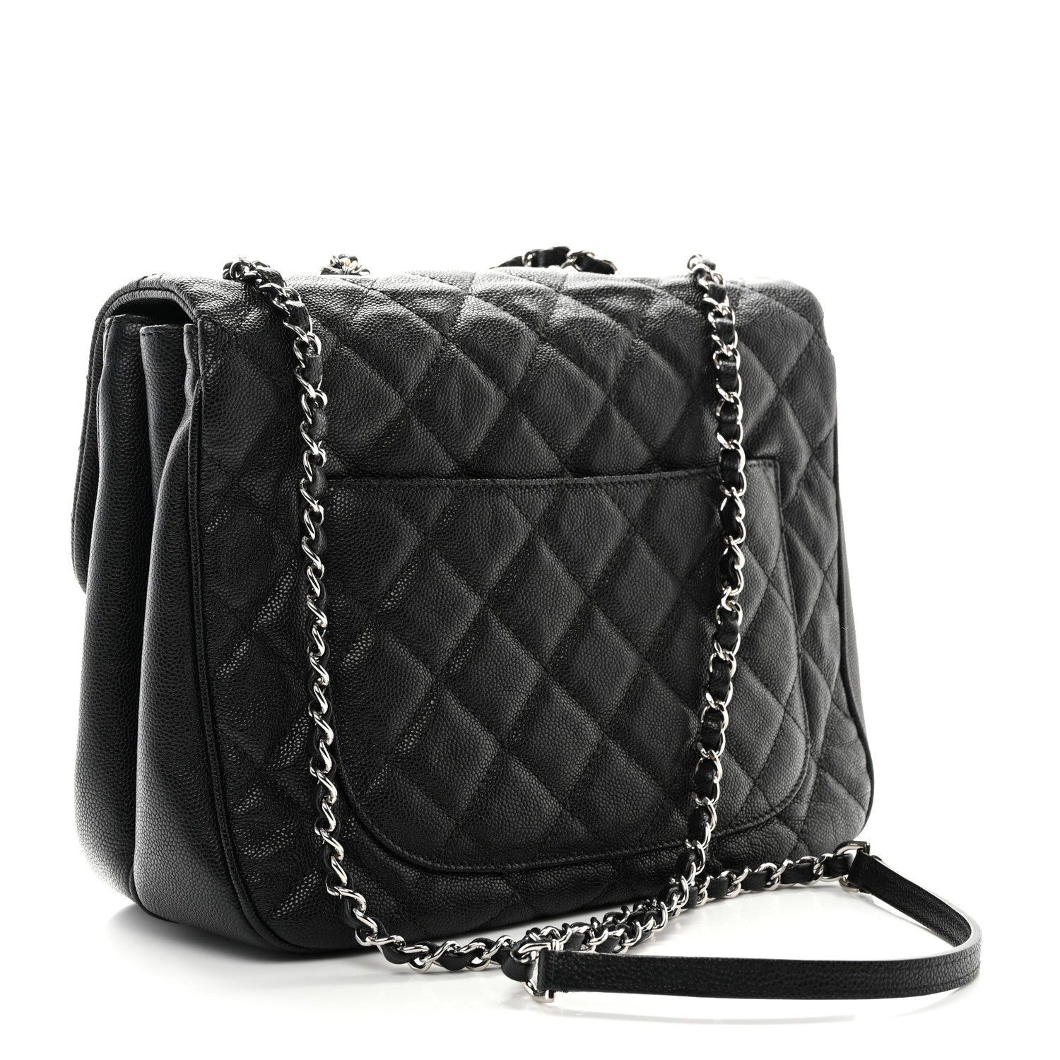 Caviar Quilted Large Urban Companion Flap Black