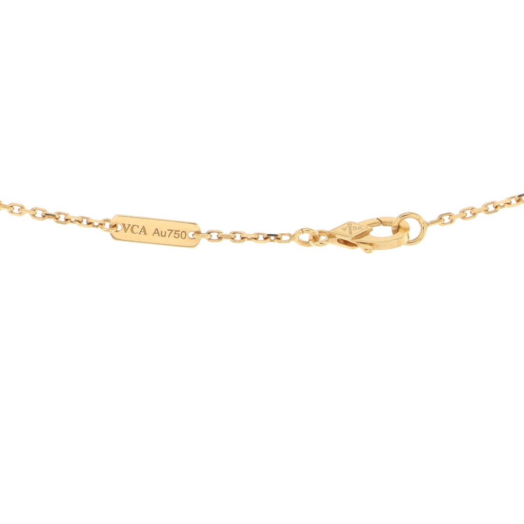 Vintage Alhambra Pendant Necklace 18K Yellow Gold and Onyx