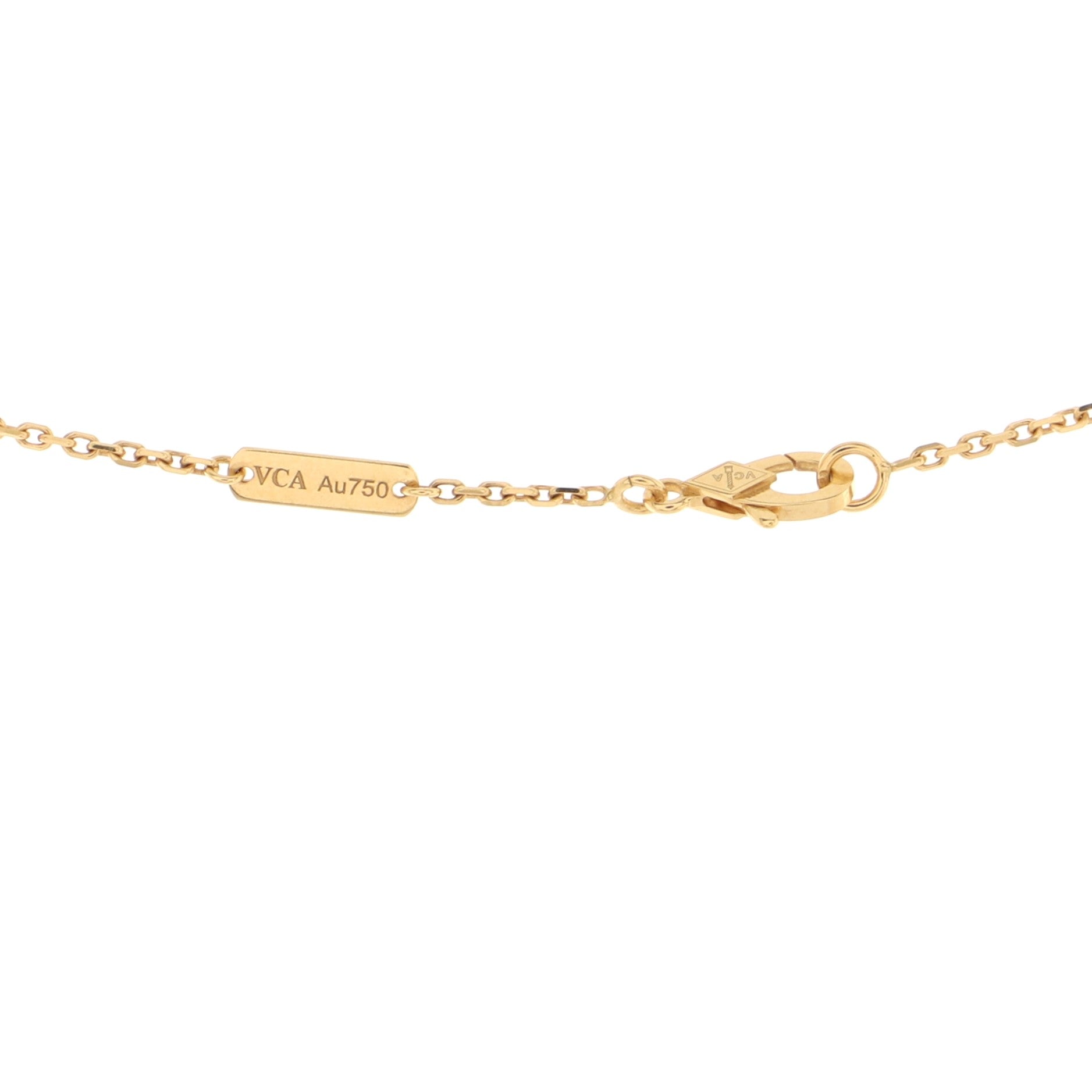 Vintage Alhambra Pendant Necklace 18K Yellow Gold and Onyx