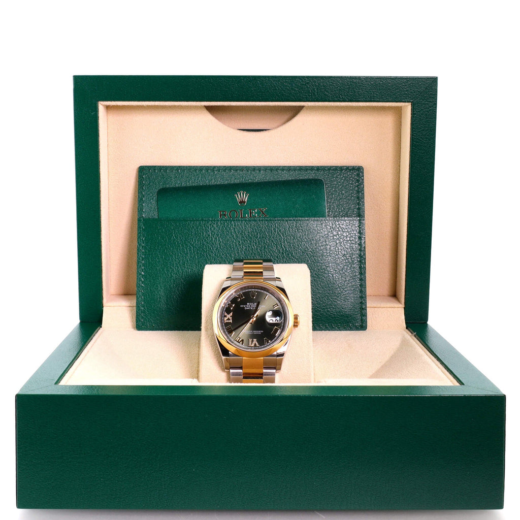 Oyster Perpetual Datejust Automatic Watch Stainless Steel and Yellow Gold with Diamond VI and IX Numerals 36