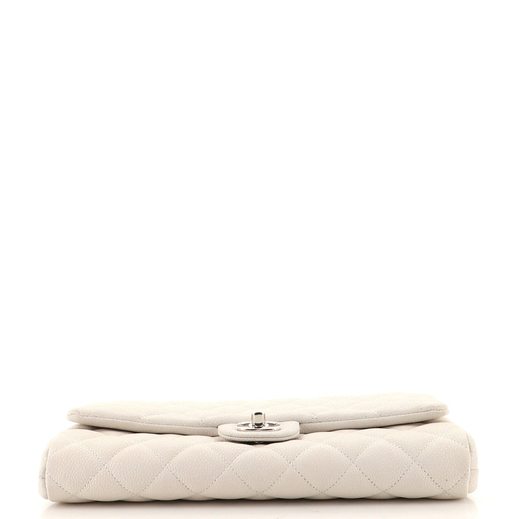 Clutch with Chain Quilted Caviar