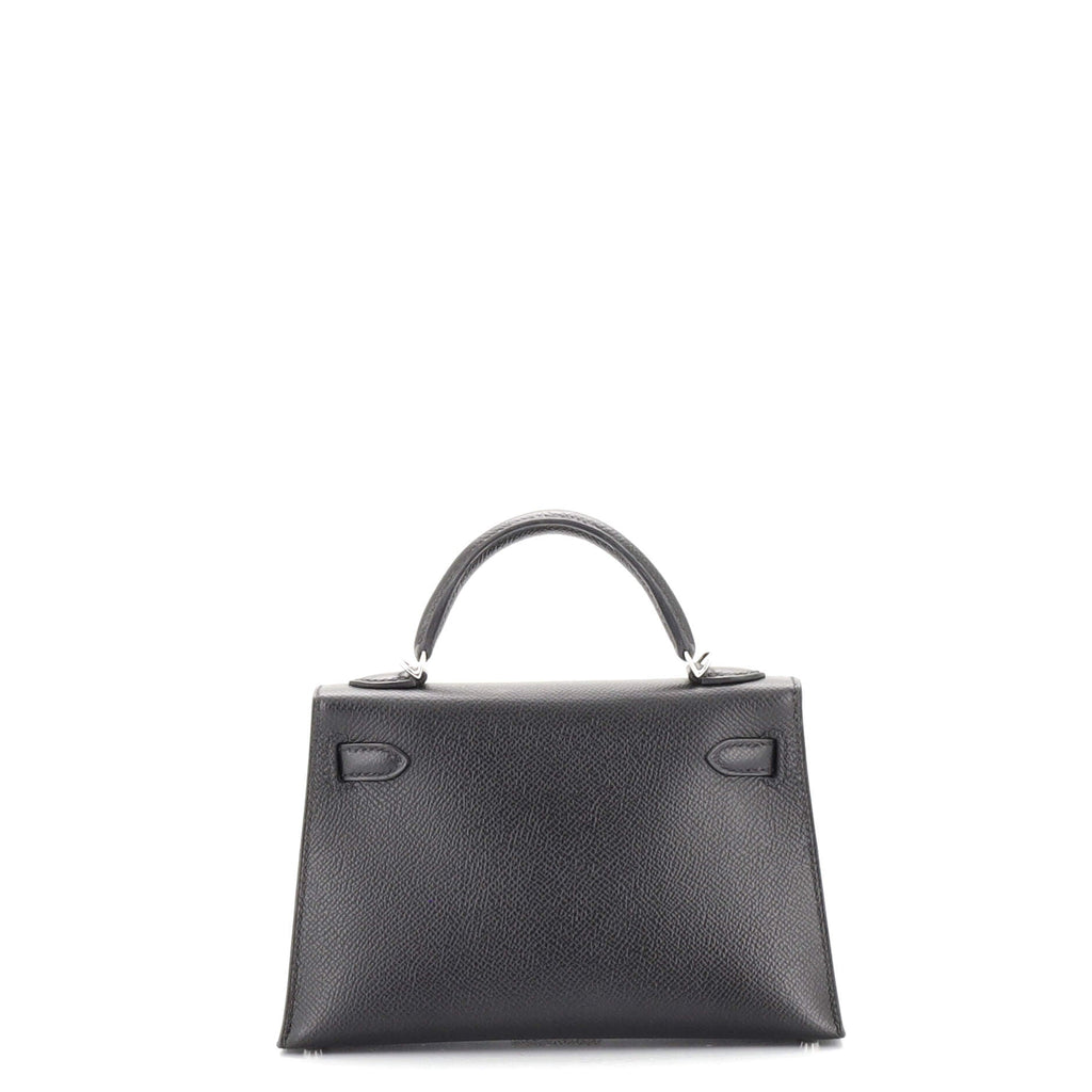 Kelly Mini II Bag Noir Epsom with Palladium Hardware 20
