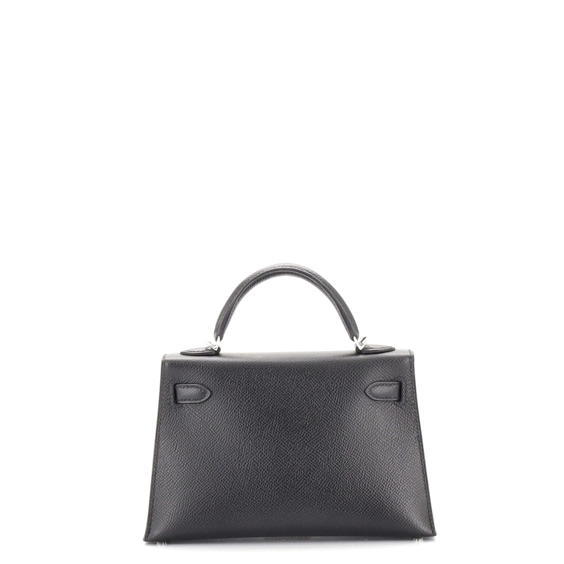 Kelly Mini II Bag Noir Epsom with Palladium Hardware 20