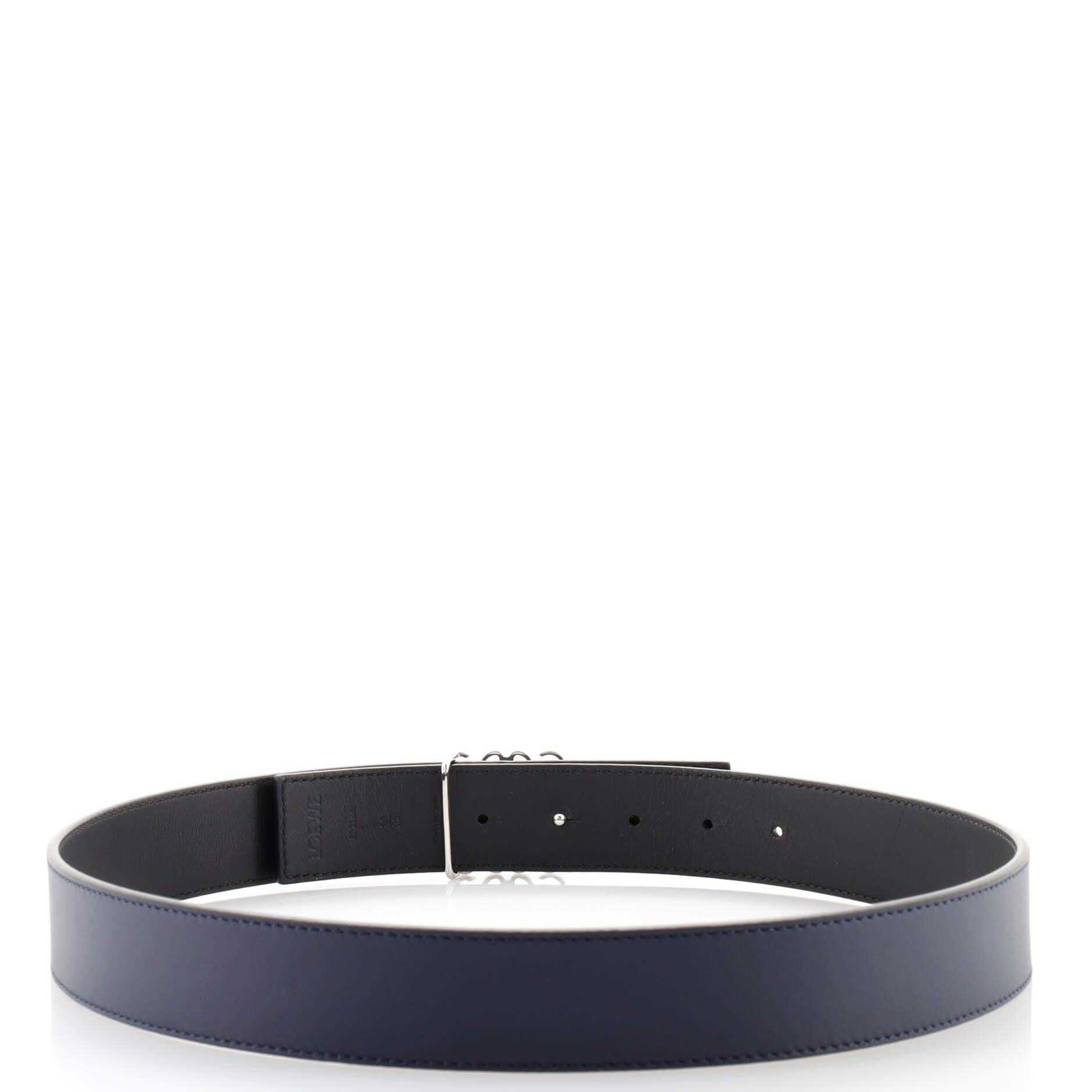 Anagram Logo Buckle Belt Leather Wide 80