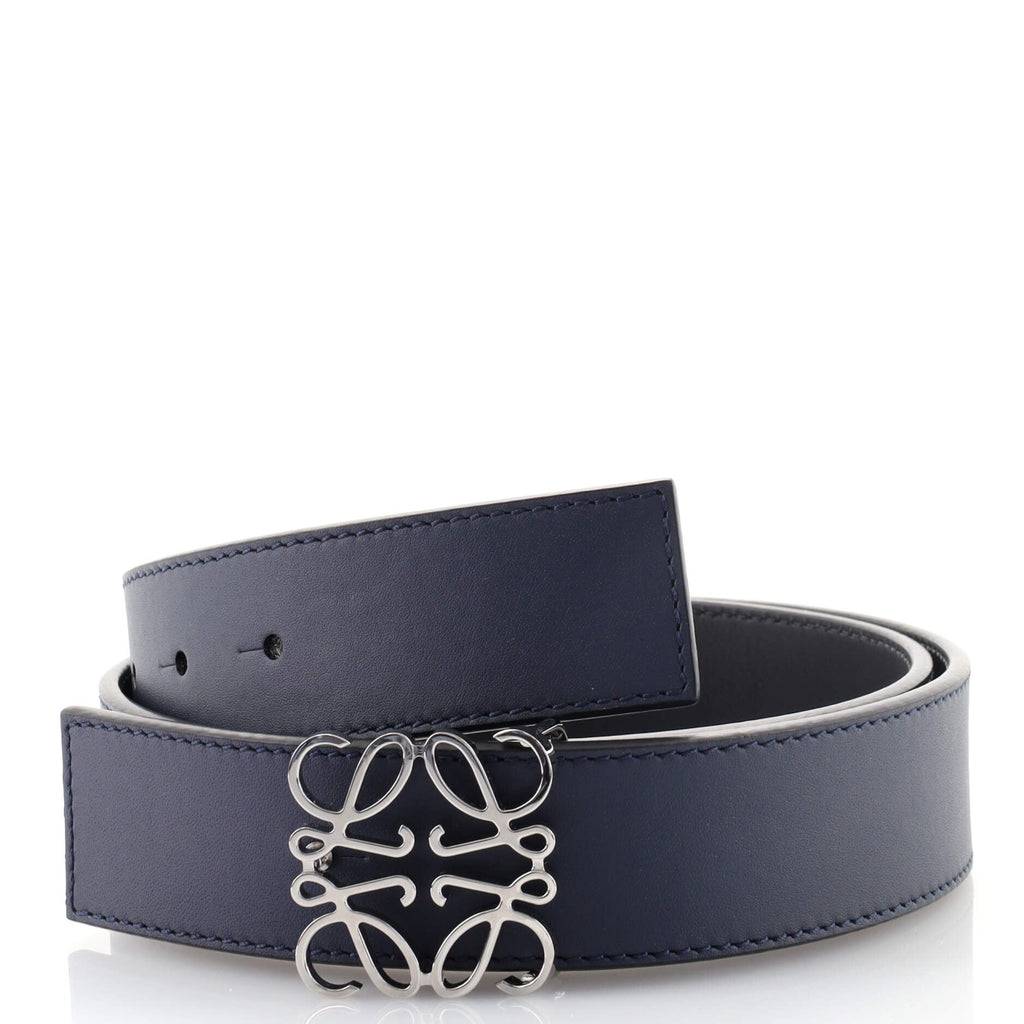 Anagram Logo Buckle Belt Leather Wide 80