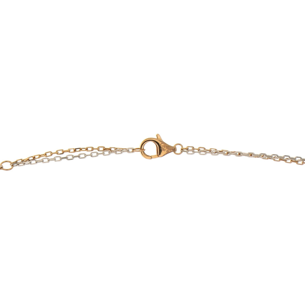 Love 3 Ring Pendant Necklace 18K Rose Gold and 18K White Gold with 6 Diamonds