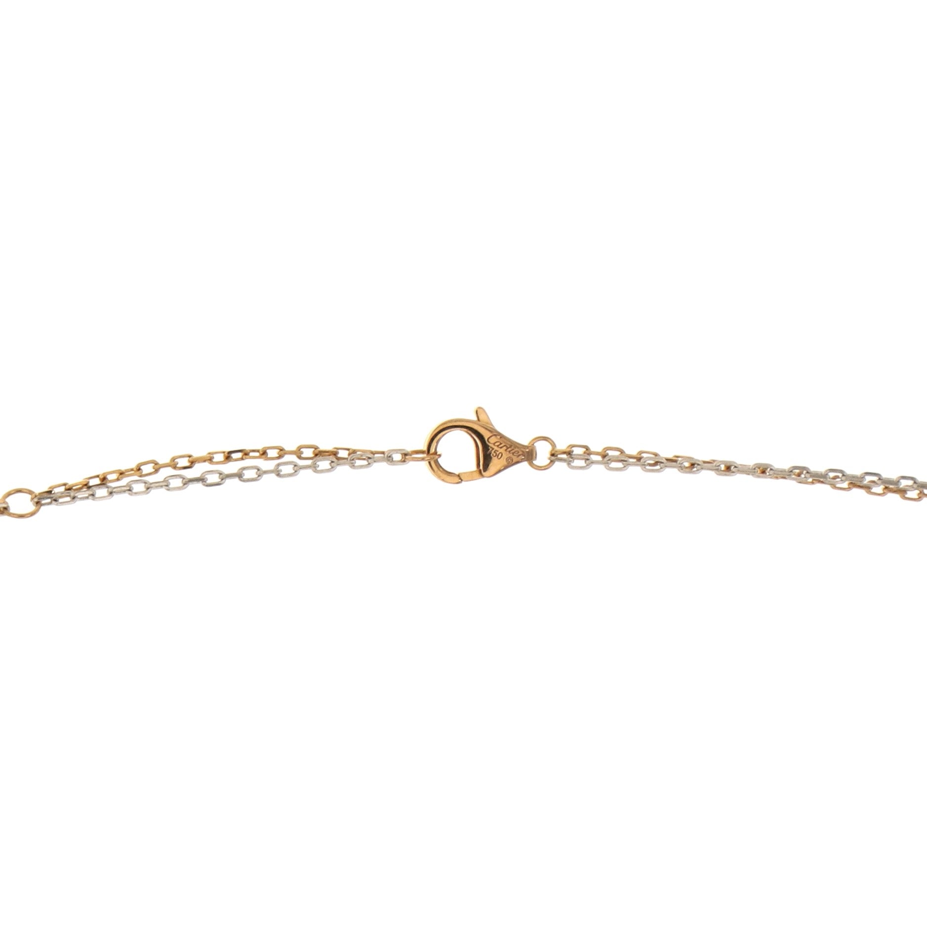 Love 3 Ring Pendant Necklace 18K Rose Gold and 18K White Gold with 6 Diamonds
