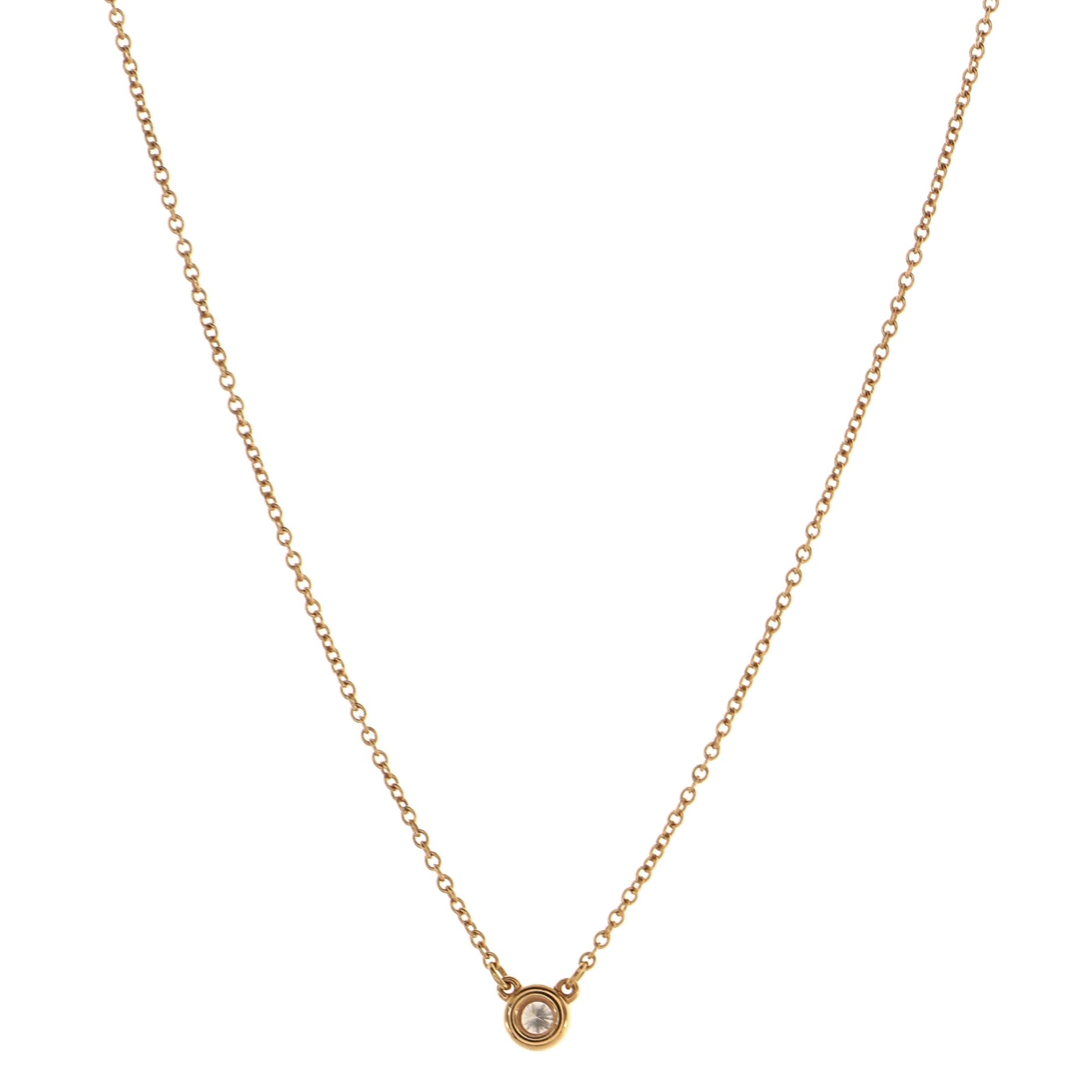 Elsa Peretti Diamonds By The Yard Pendant Necklace 18K Rose Gold with Diamond .07CT