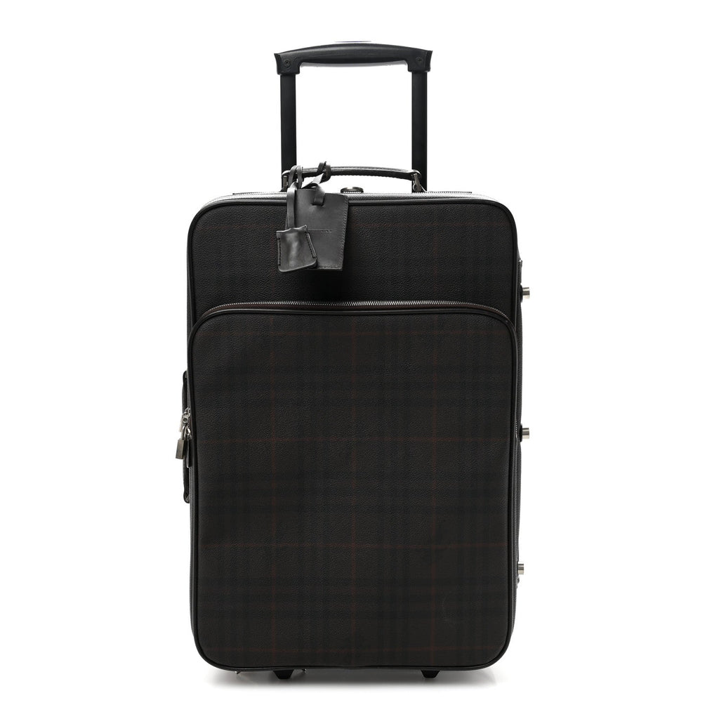 Smoked Haymarket Check Carry-On Suitcase Chocolate