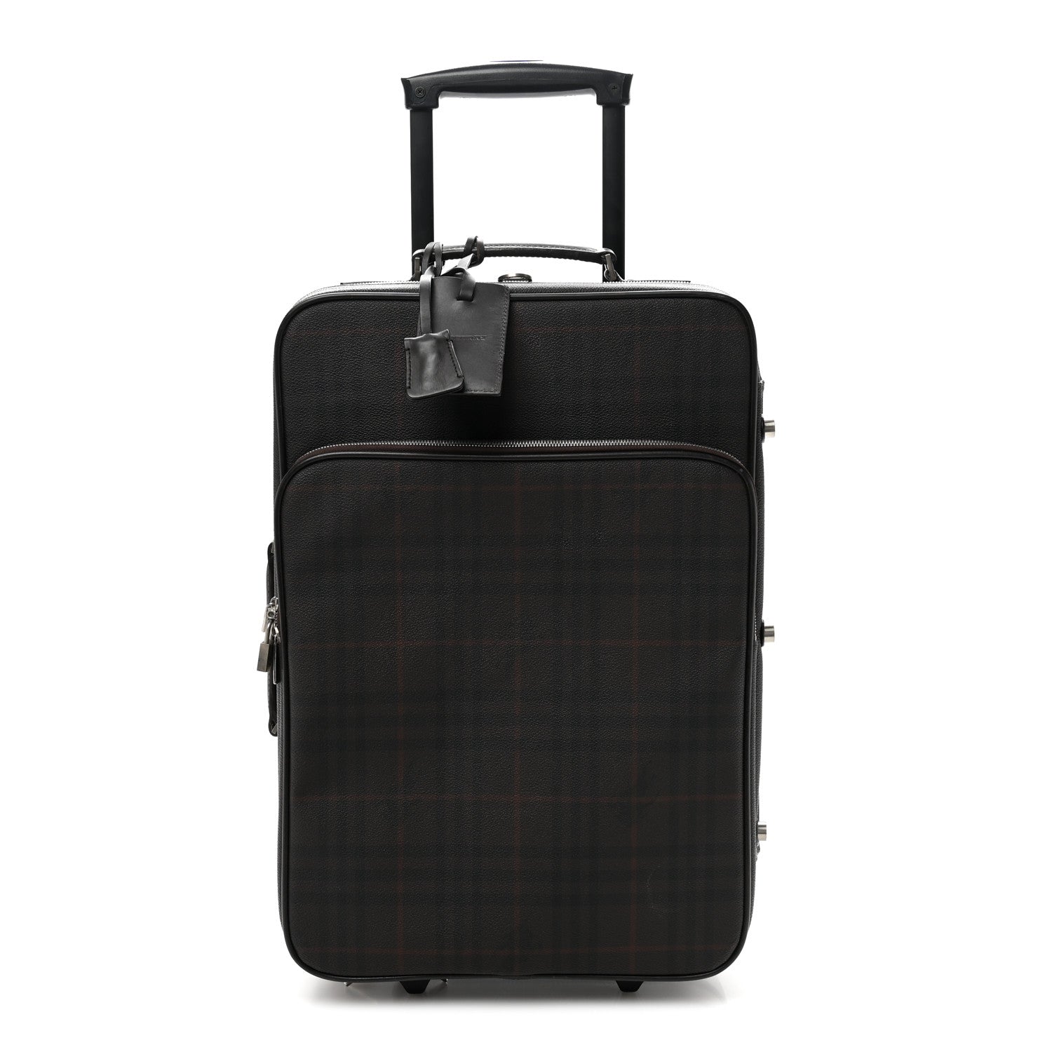 Smoked Haymarket Check Carry-On Suitcase Chocolate