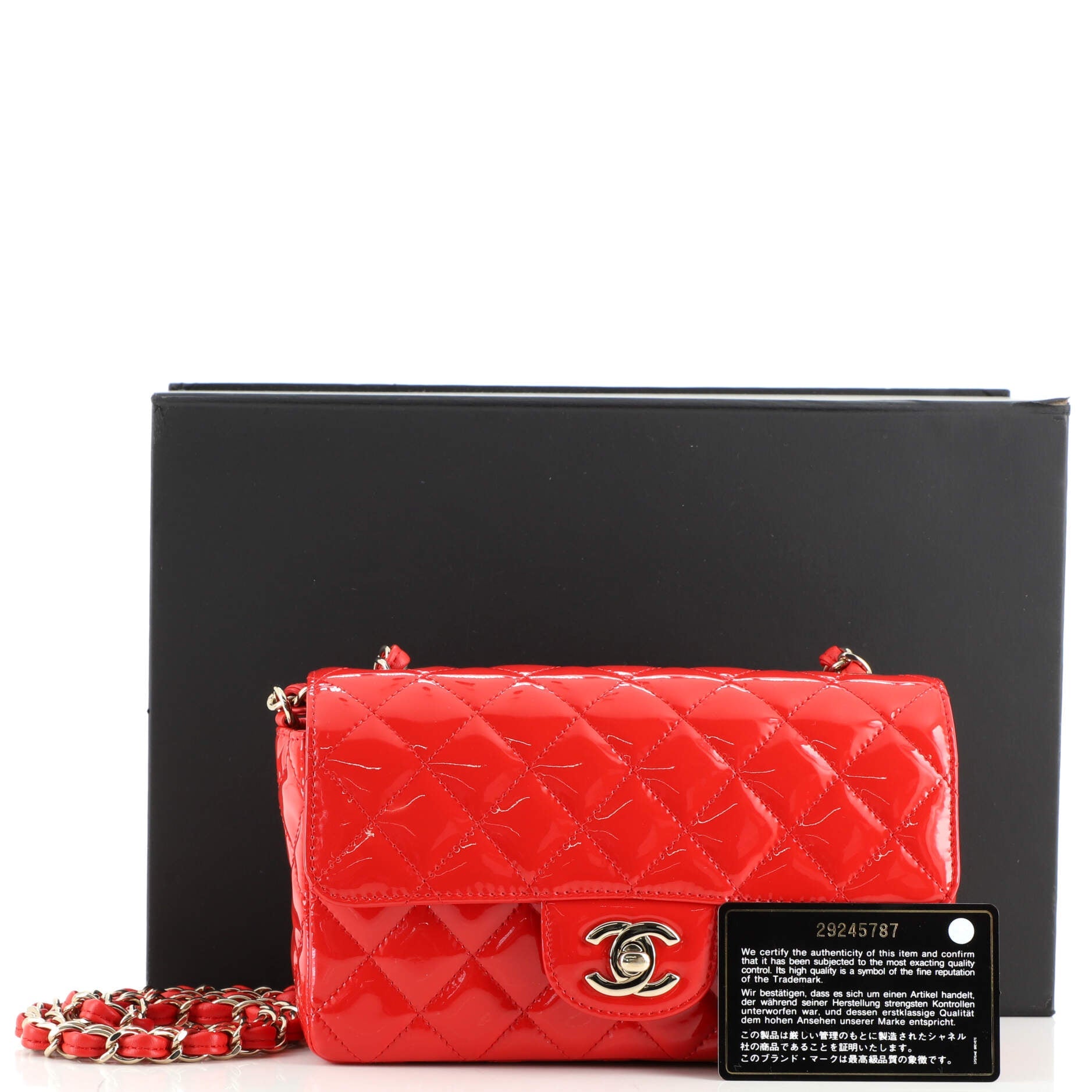 Classic Single Flap Bag Quilted Patent Mini