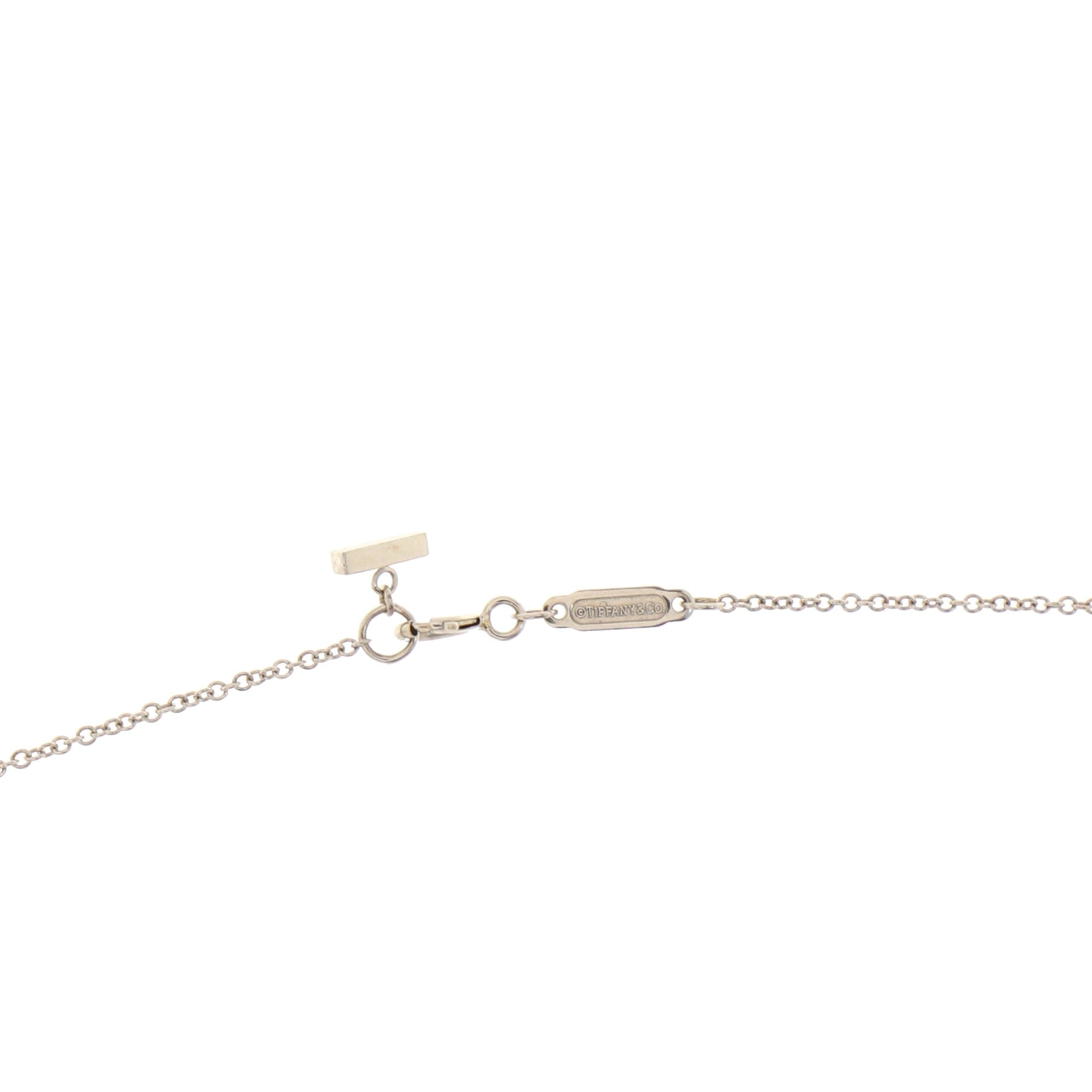 T Smile Pendant Necklace 18K White Gold Small